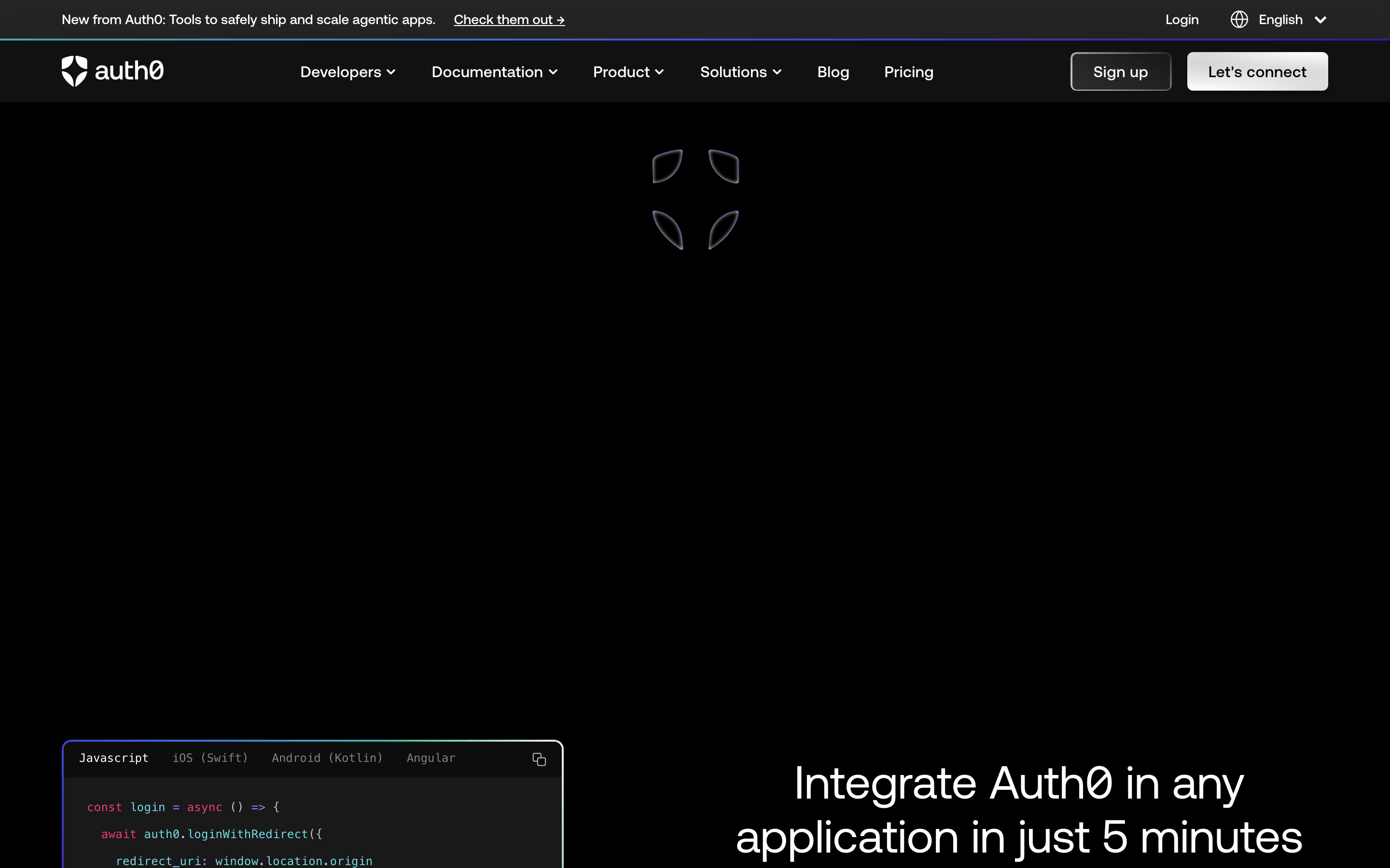 Auth0 — 桌面滚动分段(90% viewport 步进,作为视觉证据)