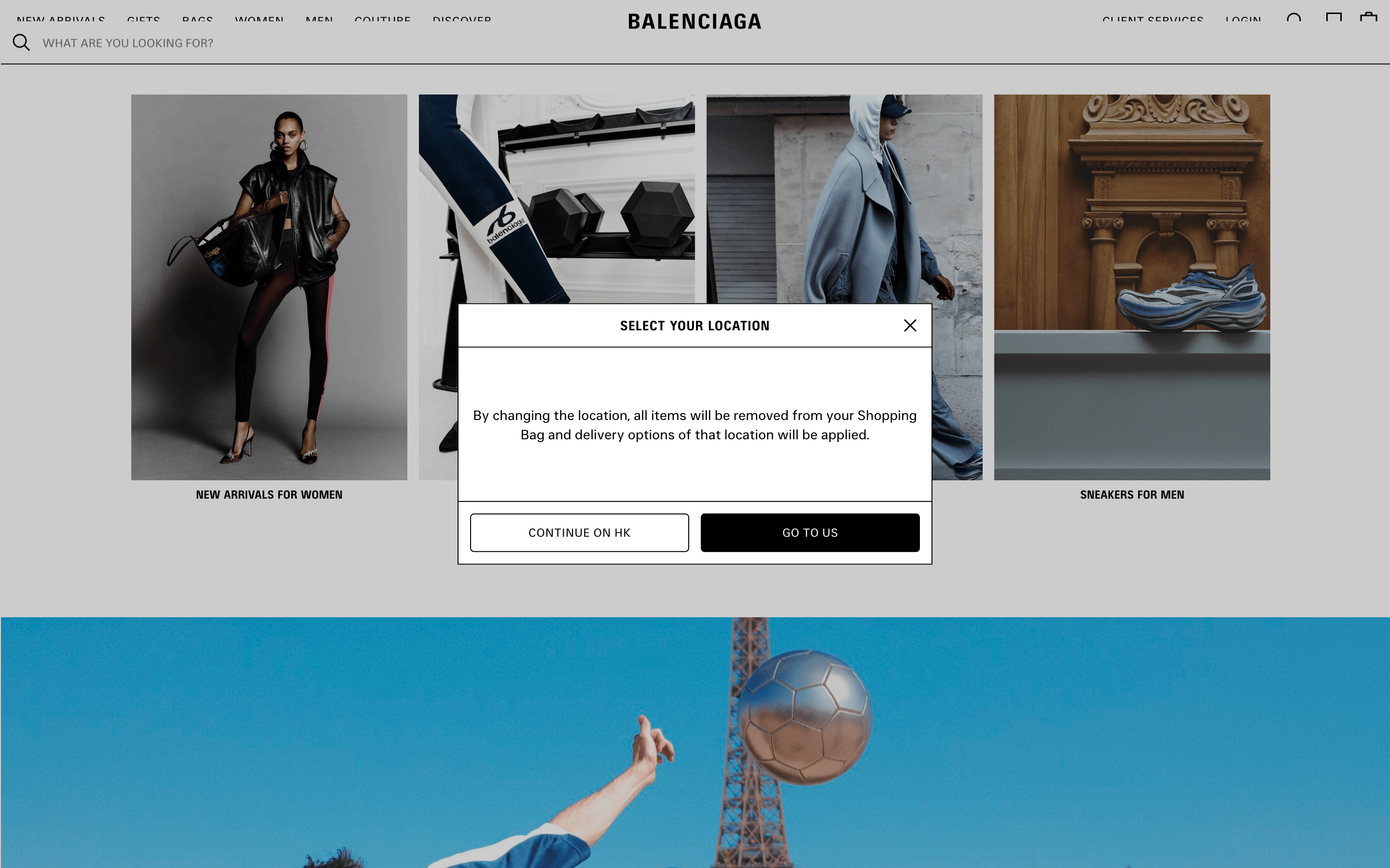 Balenciaga — 桌面滚动分段(90% viewport 步进,作为视觉证据)