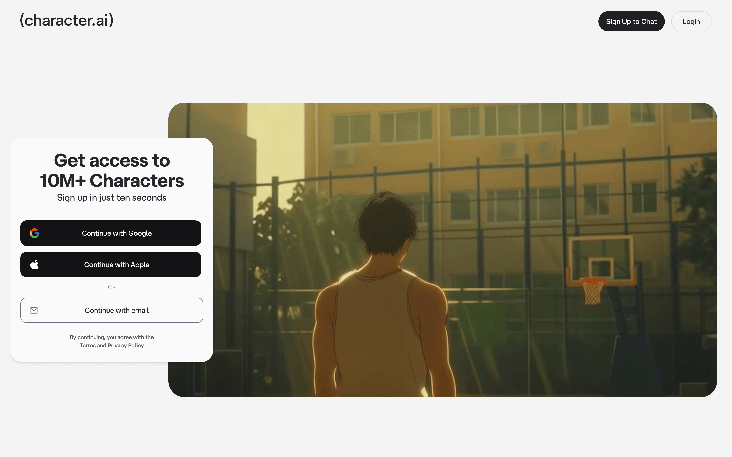 Character.AI — 桌面滚动分段(90% viewport 步进,作为视觉证据)
