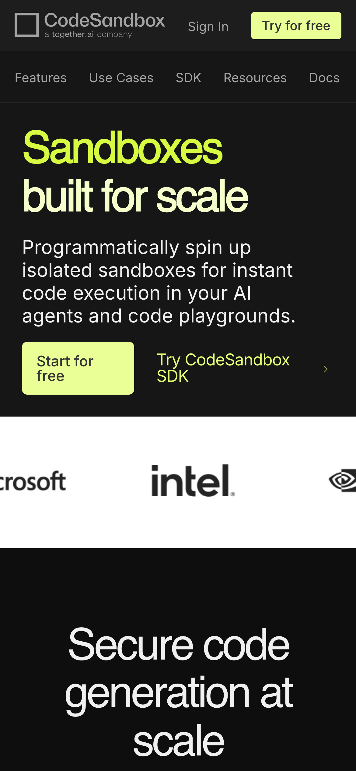 CodeSandbox — 移动首屏