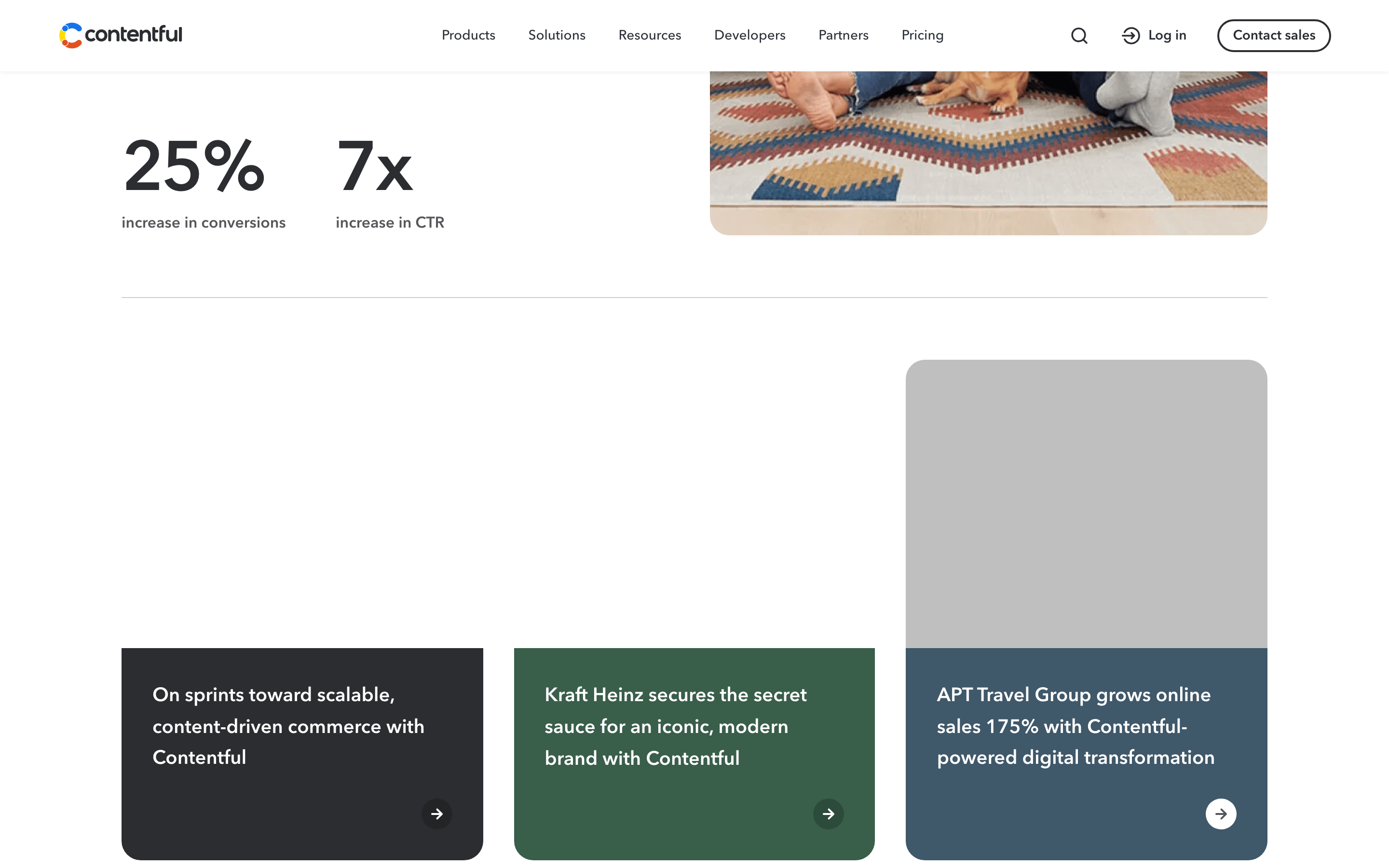 Contentful — 桌面滚动分段(90% viewport 步进,作为视觉证据)