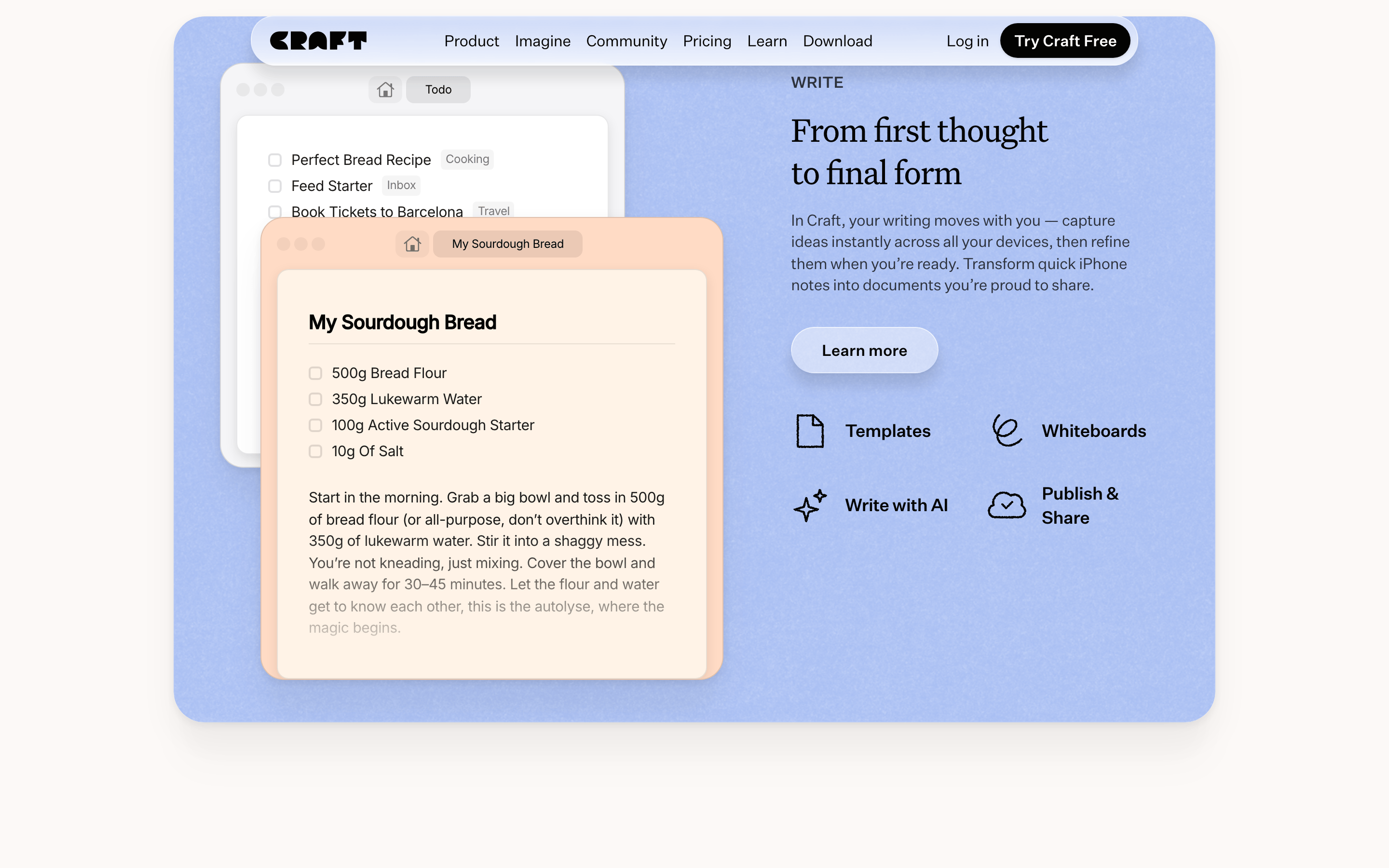 Craft — 桌面滚动分段(90% viewport 步进,作为视觉证据)