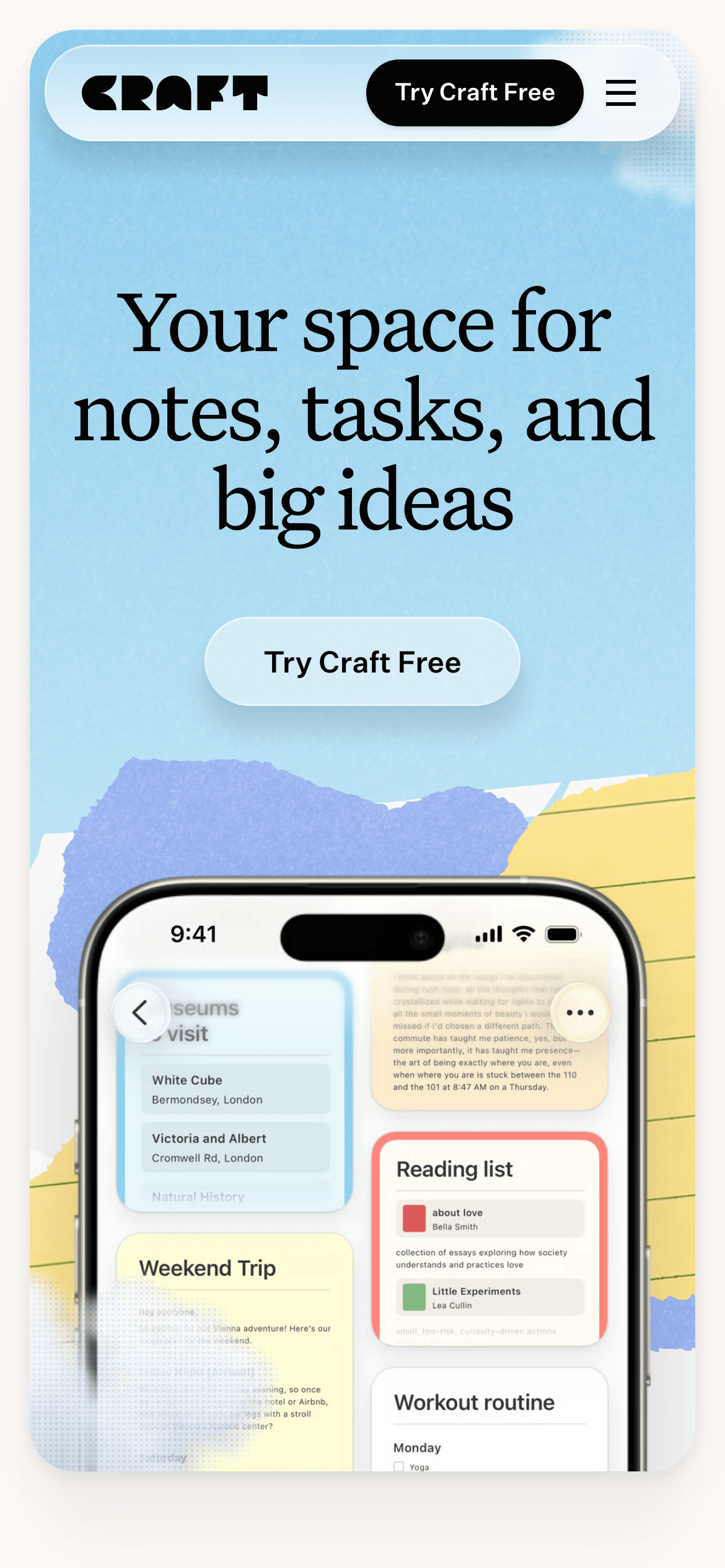 Craft — 移动首屏