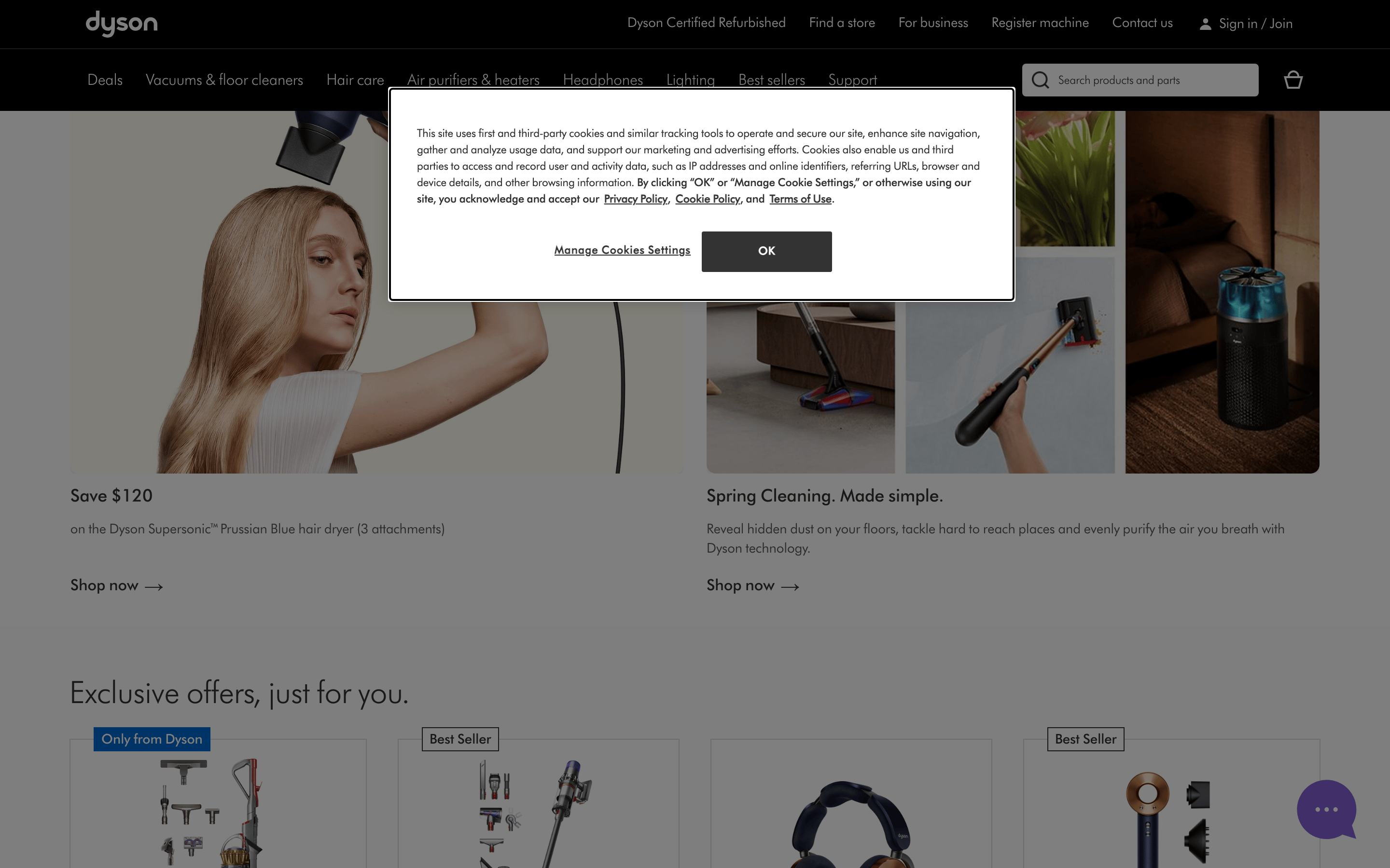Dyson — 桌面滚动分段(90% viewport 步进,作为视觉证据)