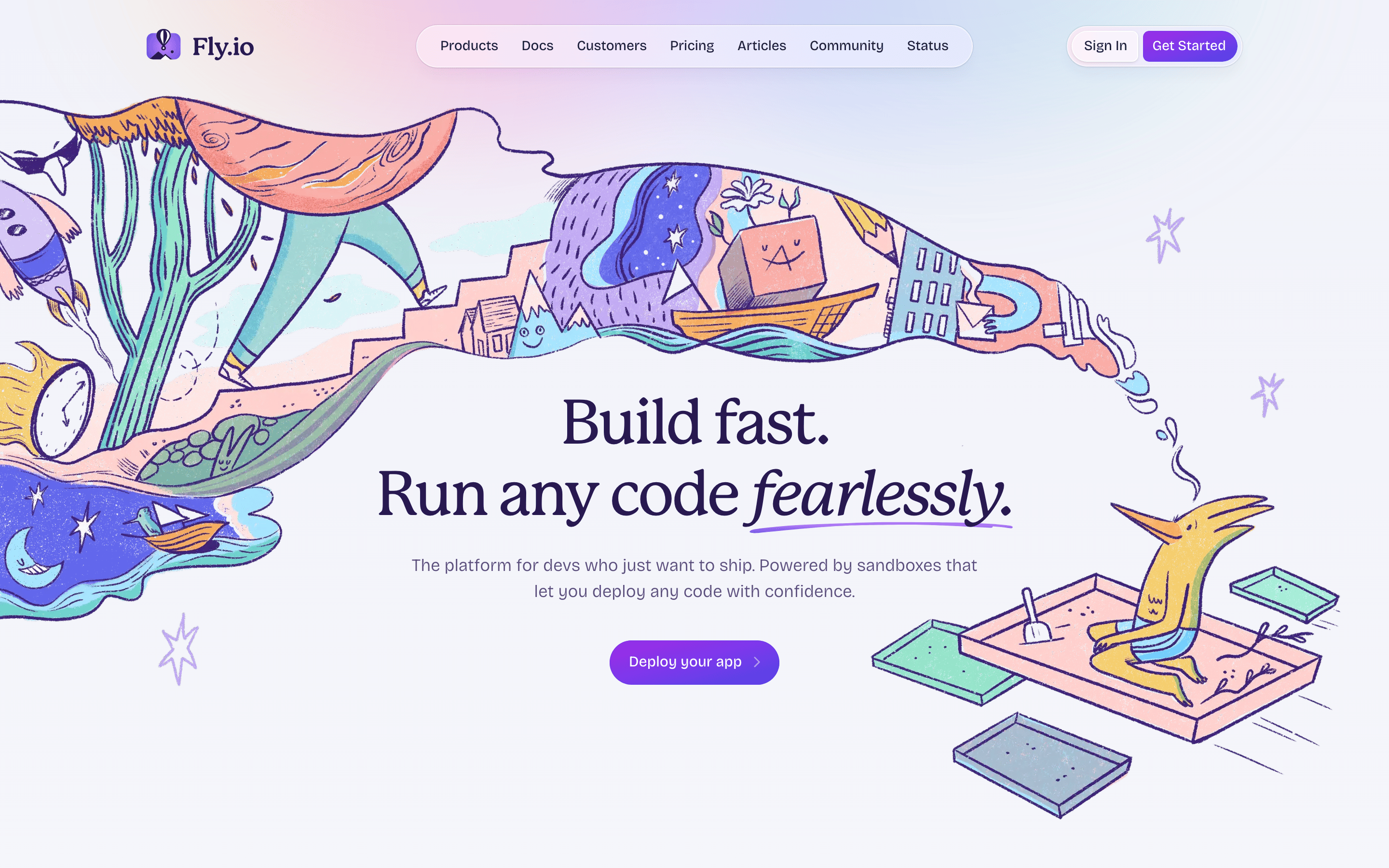 Fly.io — 桌面首屏(hero)