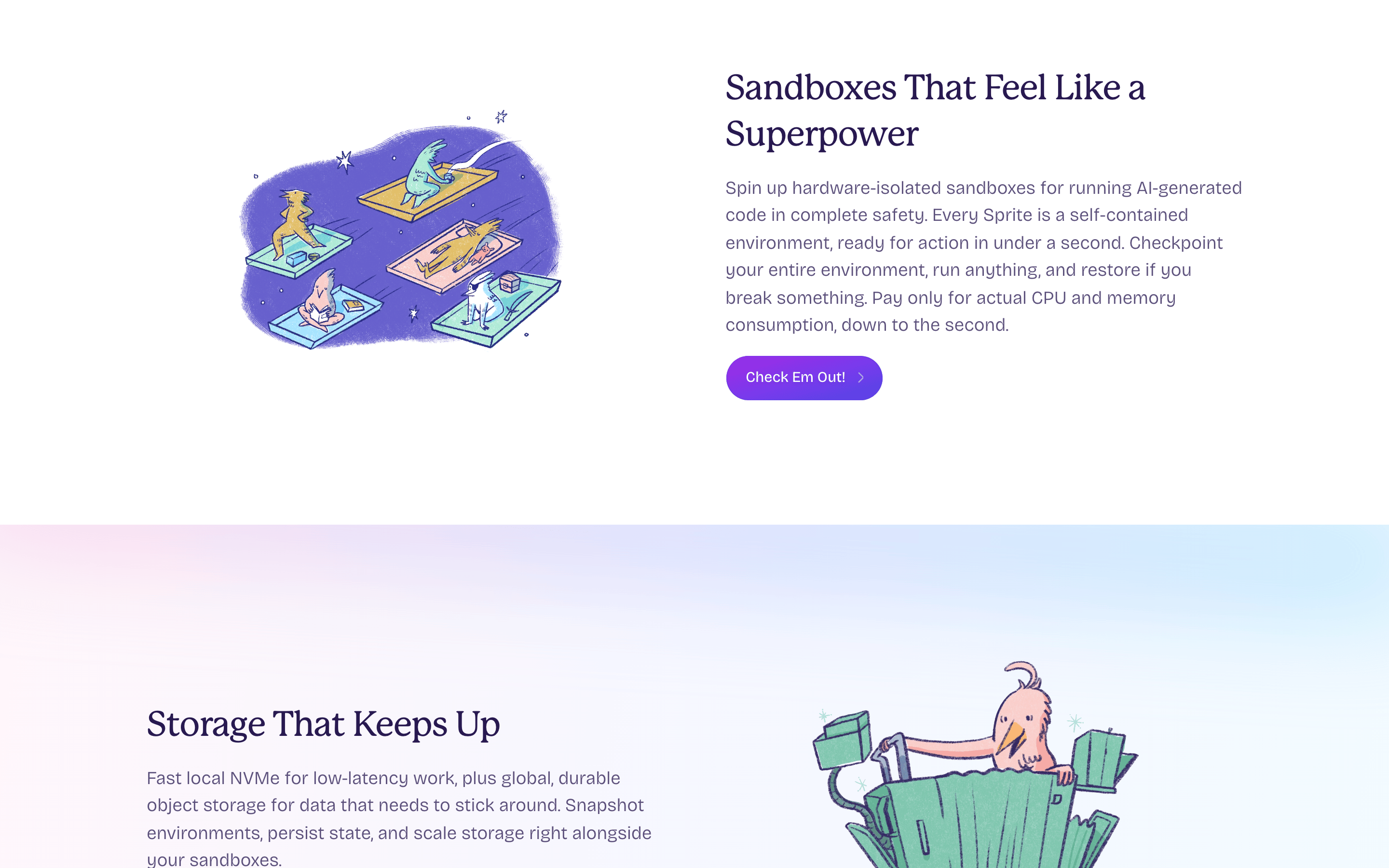 Fly.io — 桌面滚动分段(90% viewport 步进,作为视觉证据)