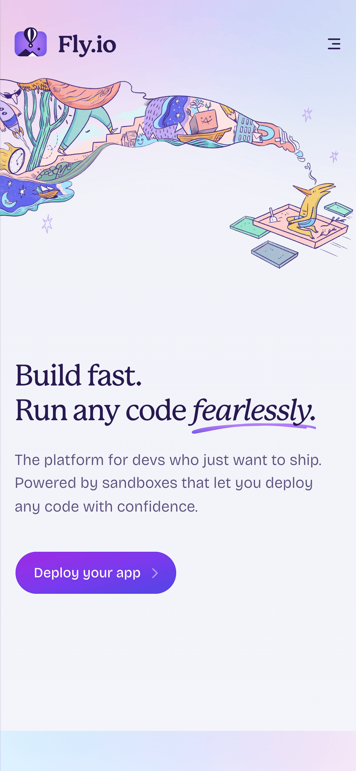 Fly.io — 移动首屏