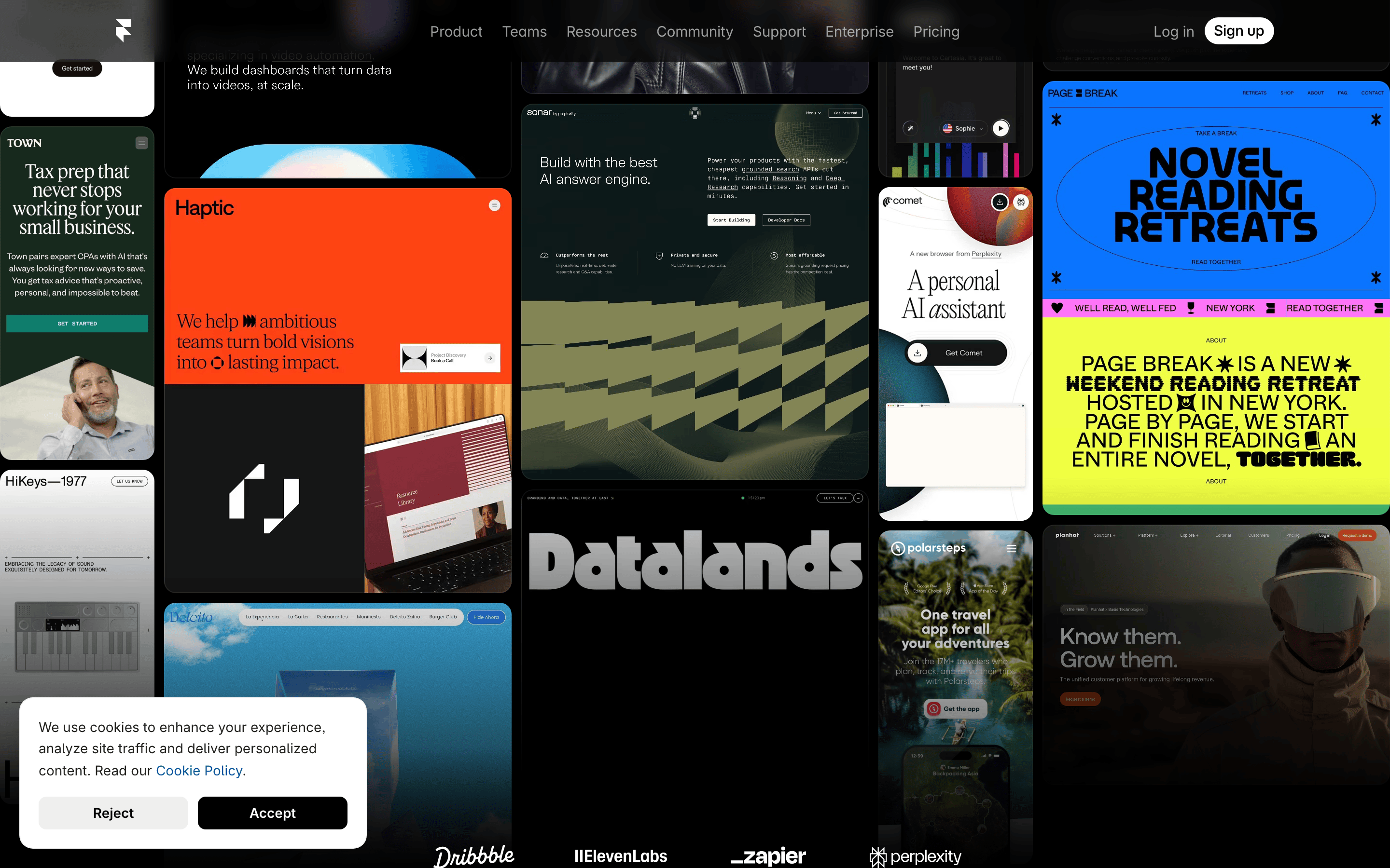 Framer — 桌面滚动分段(90% viewport 步进,作为视觉证据)