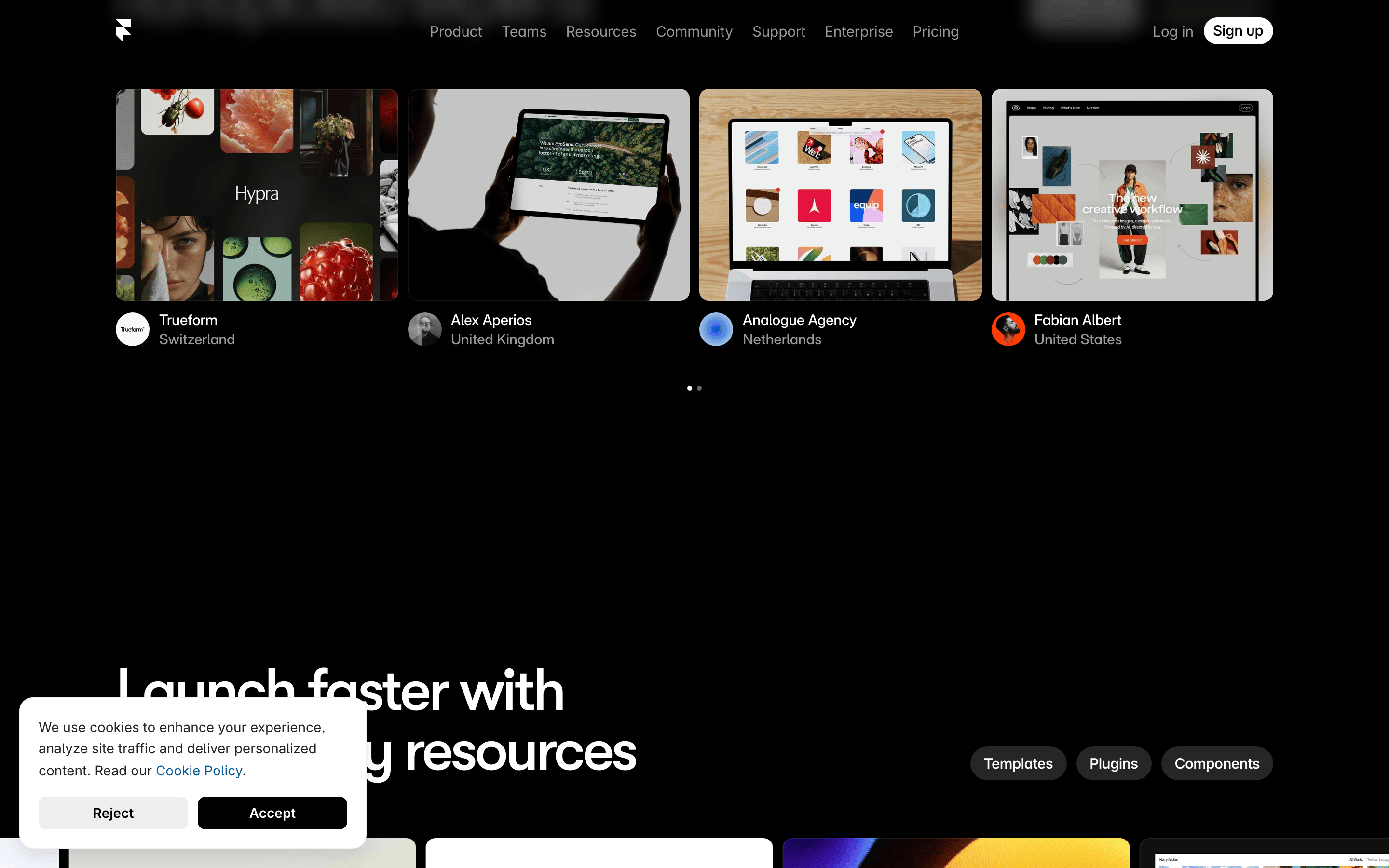 Framer — 桌面滚动分段(90% viewport 步进,作为视觉证据)