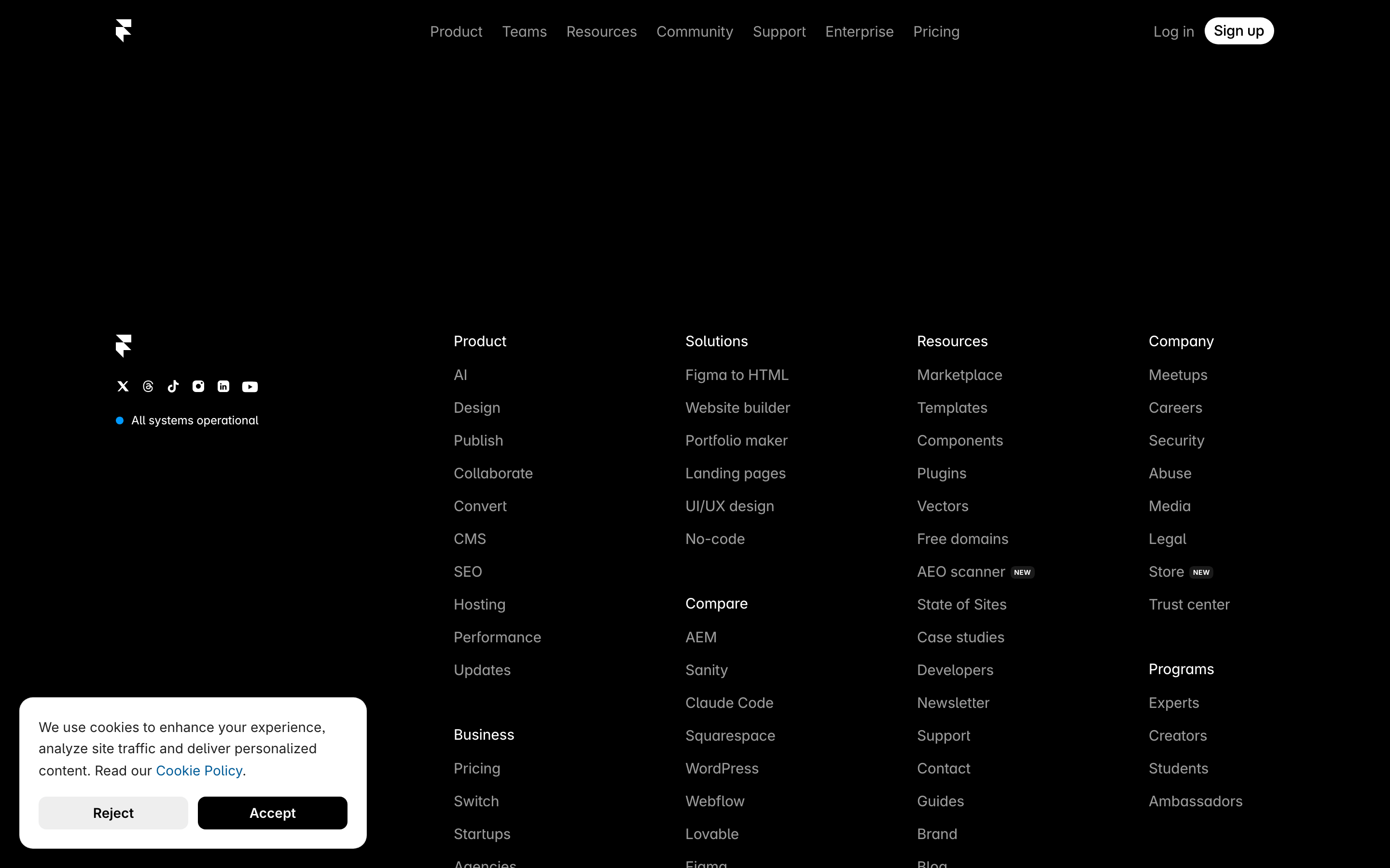 Framer — 桌面滚动分段(90% viewport 步进,作为视觉证据)