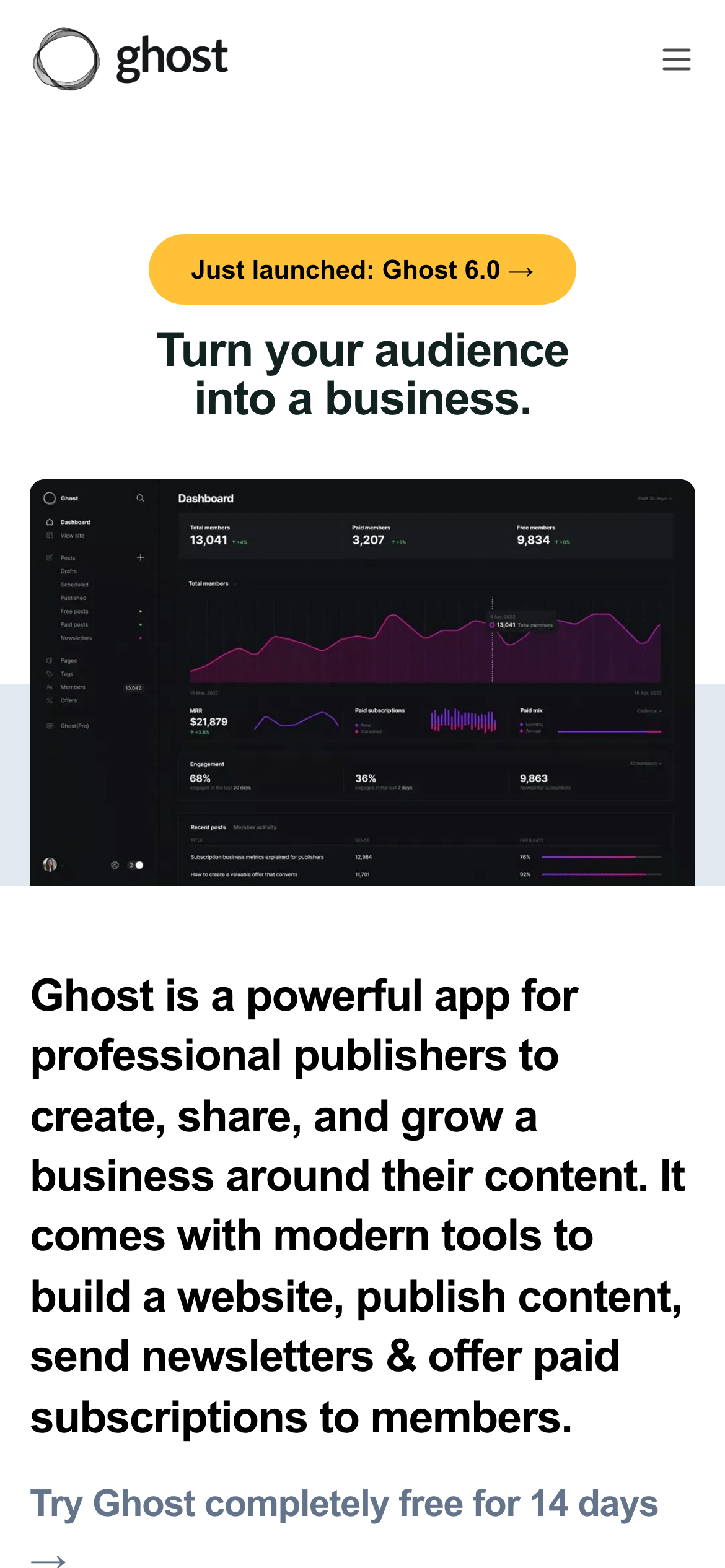 Ghost — 移动首屏