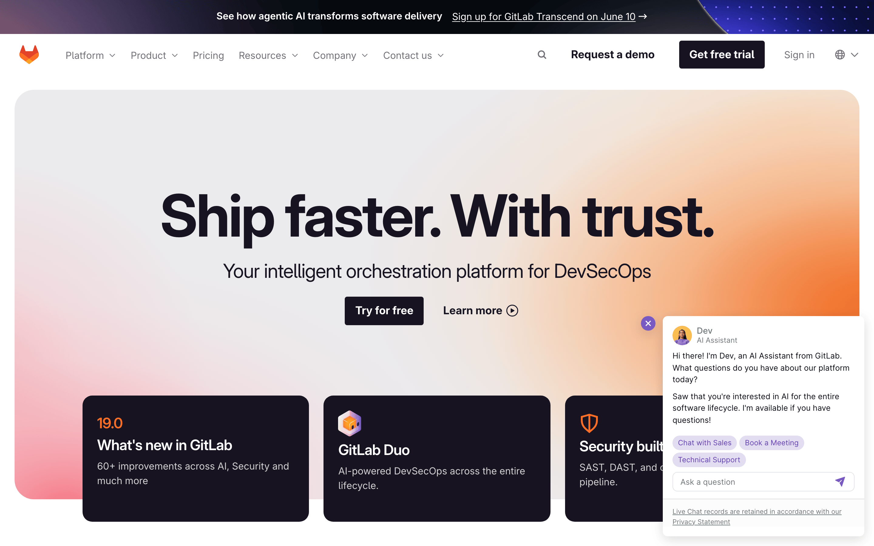 GitLab — 桌面首屏(hero)