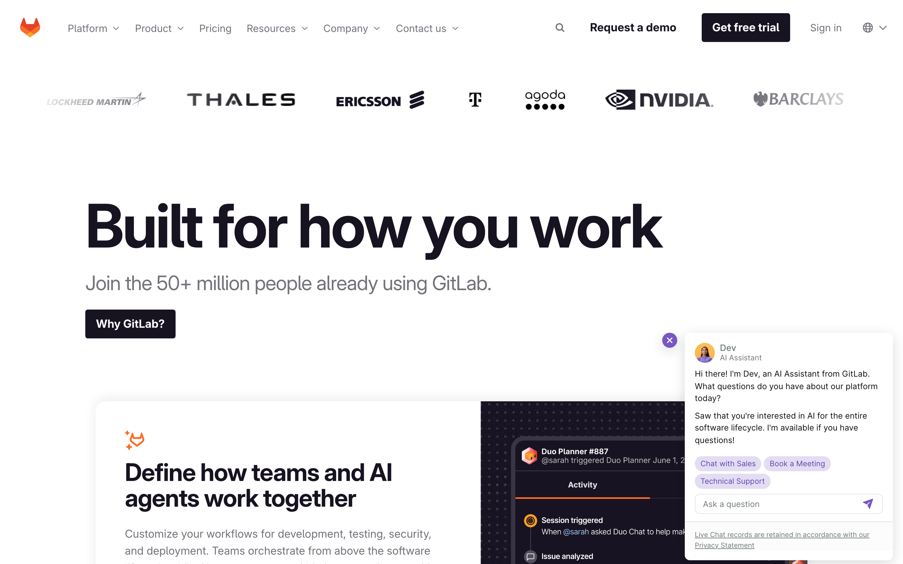 GitLab — 桌面滚动分段(90% viewport 步进,作为视觉证据)