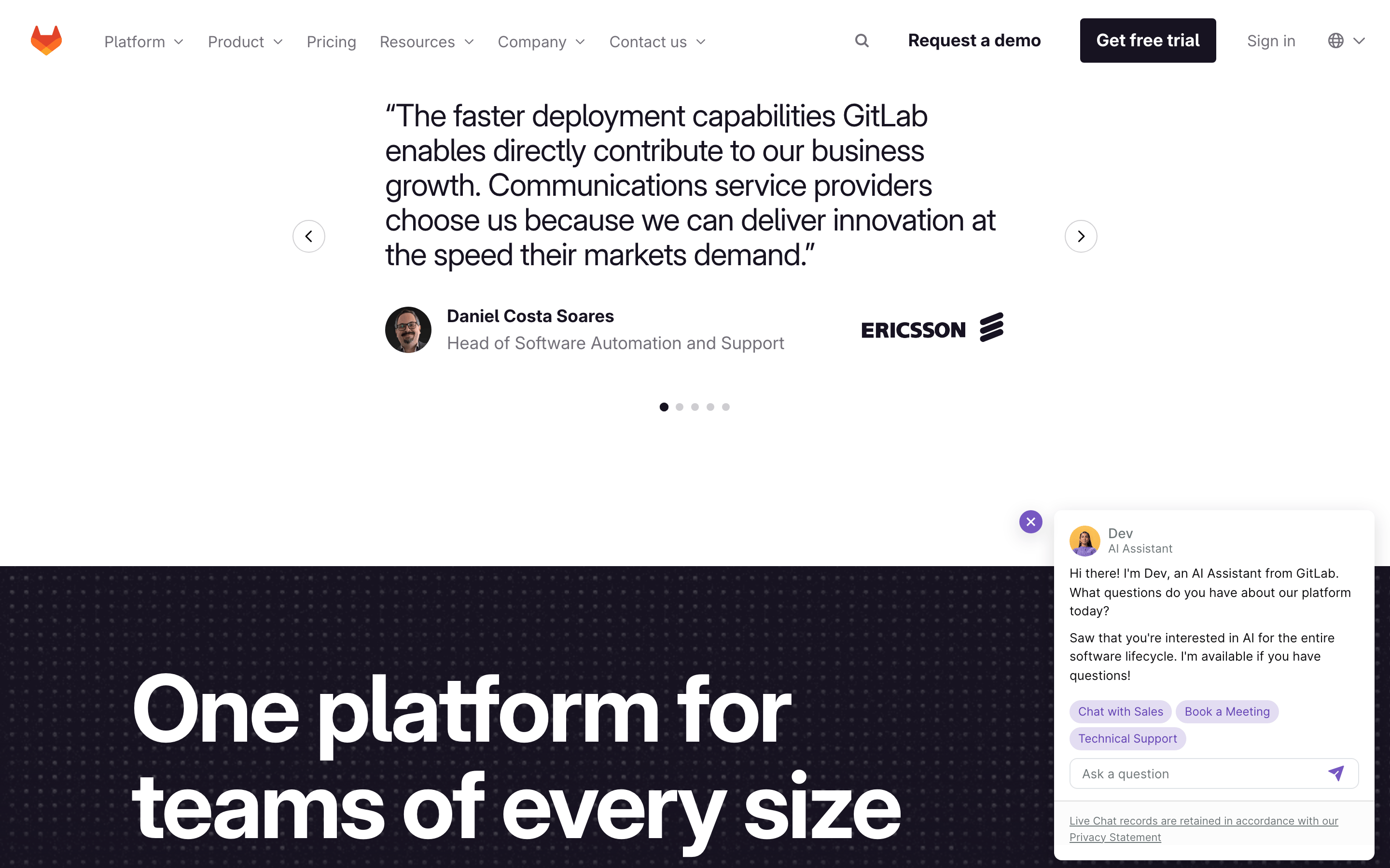 GitLab — 桌面滚动分段(90% viewport 步进,作为视觉证据)