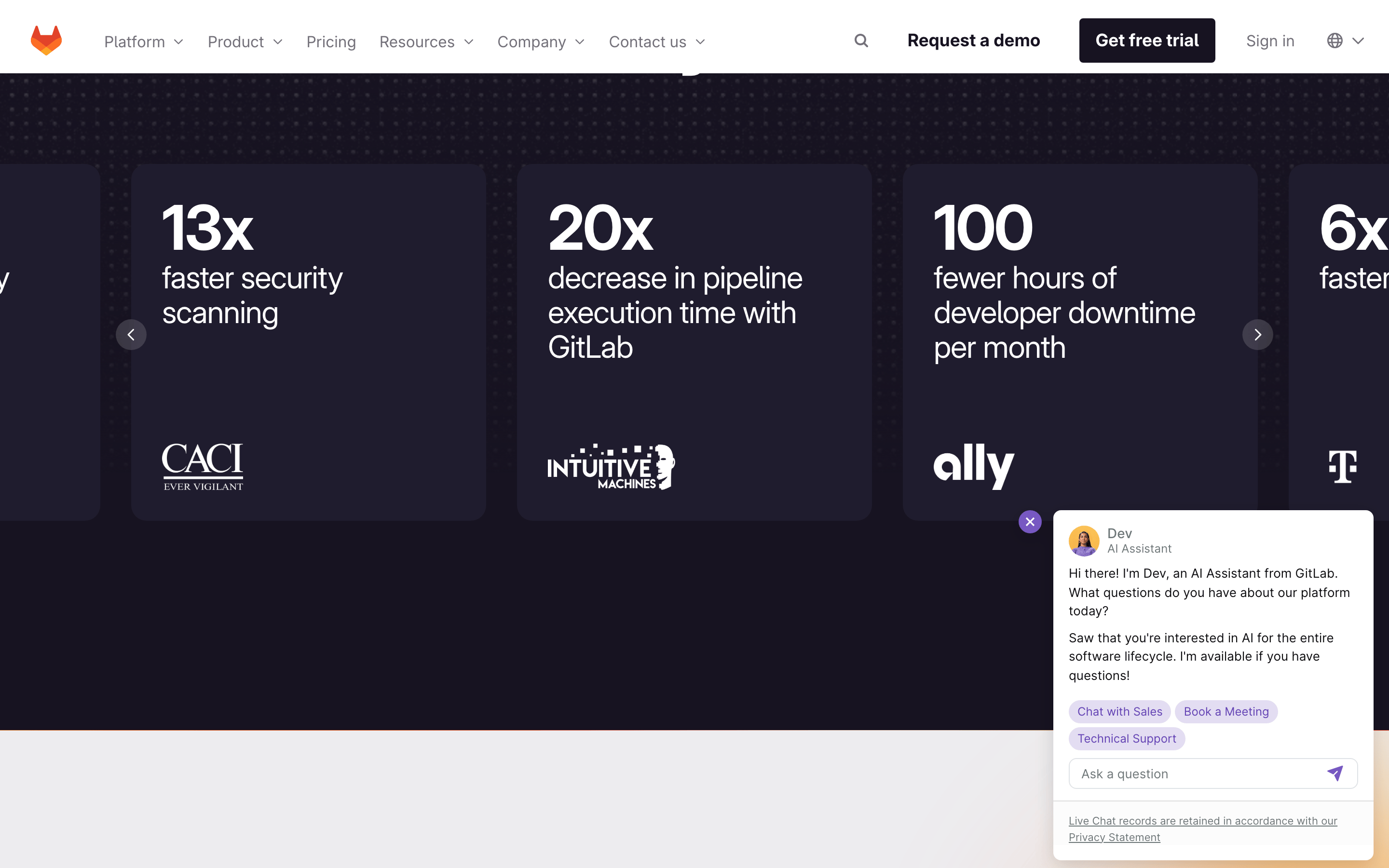GitLab — 桌面滚动分段(90% viewport 步进,作为视觉证据)