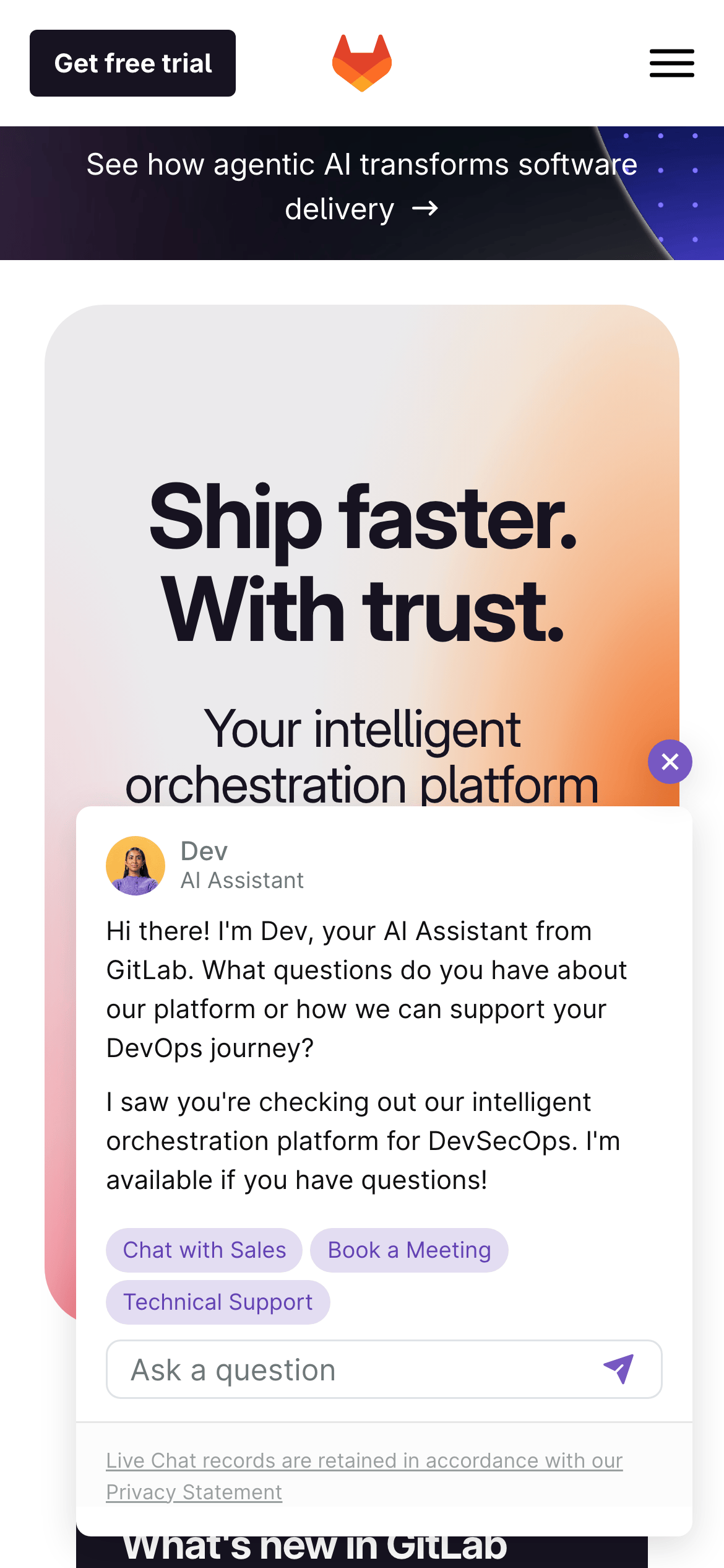 GitLab — 移动首屏