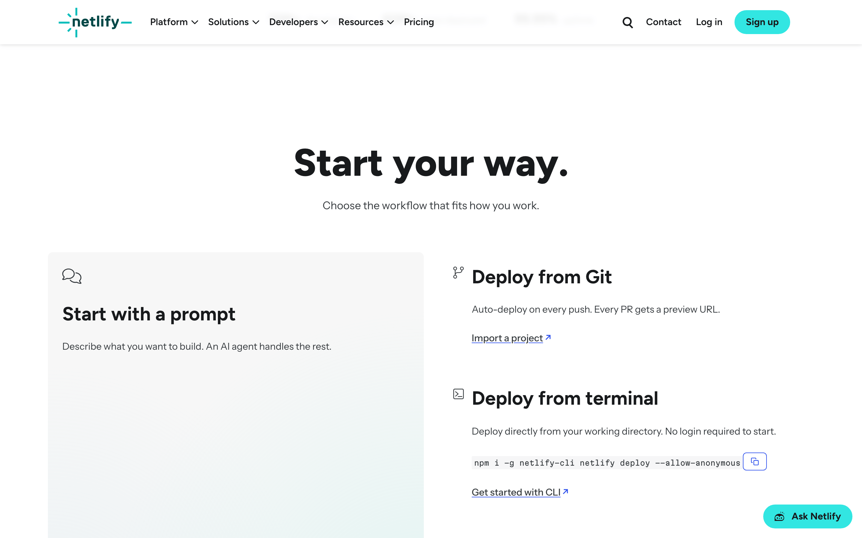 Netlify — 桌面滚动分段(90% viewport 步进,作为视觉证据)