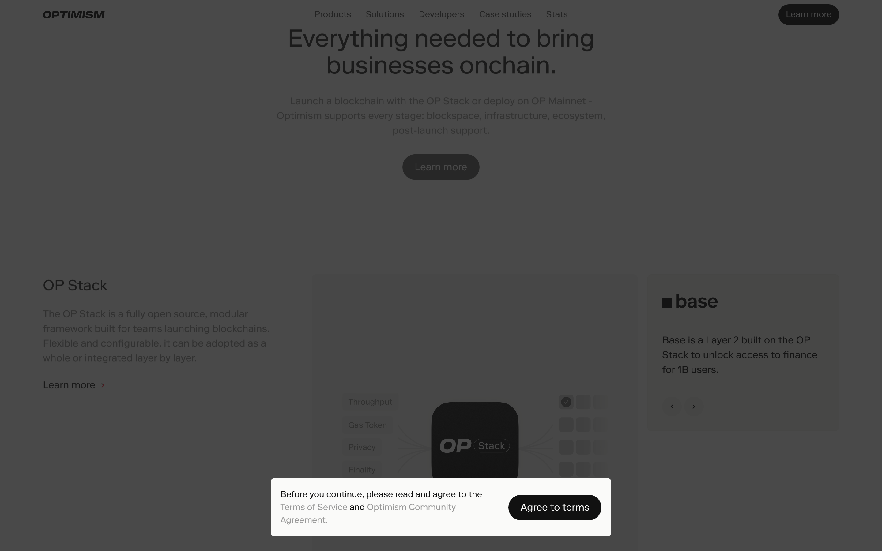 Optimism — 桌面滚动分段(90% viewport 步进,作为视觉证据)