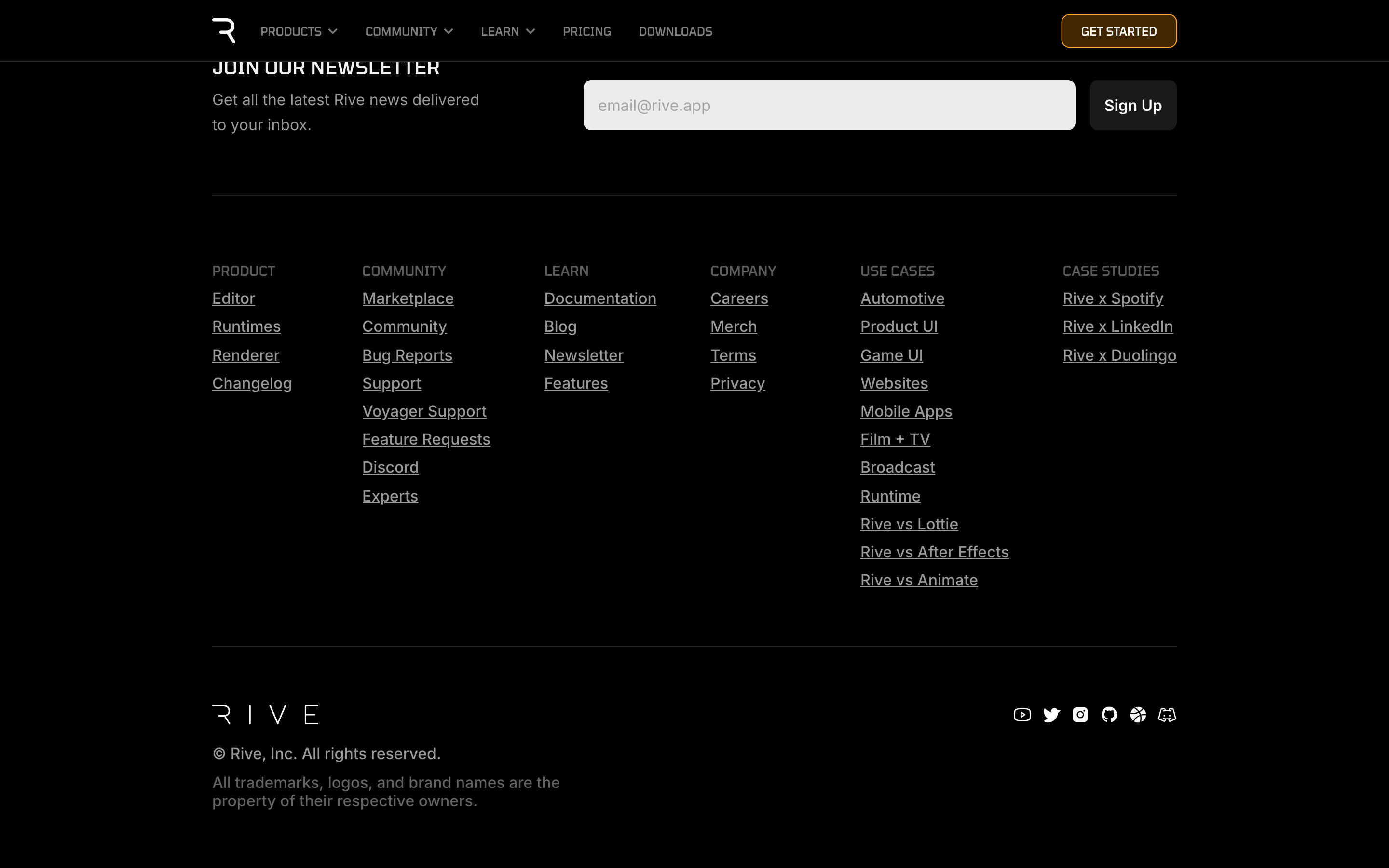 Rive — 桌面滚动分段(90% viewport 步进,作为视觉证据)
