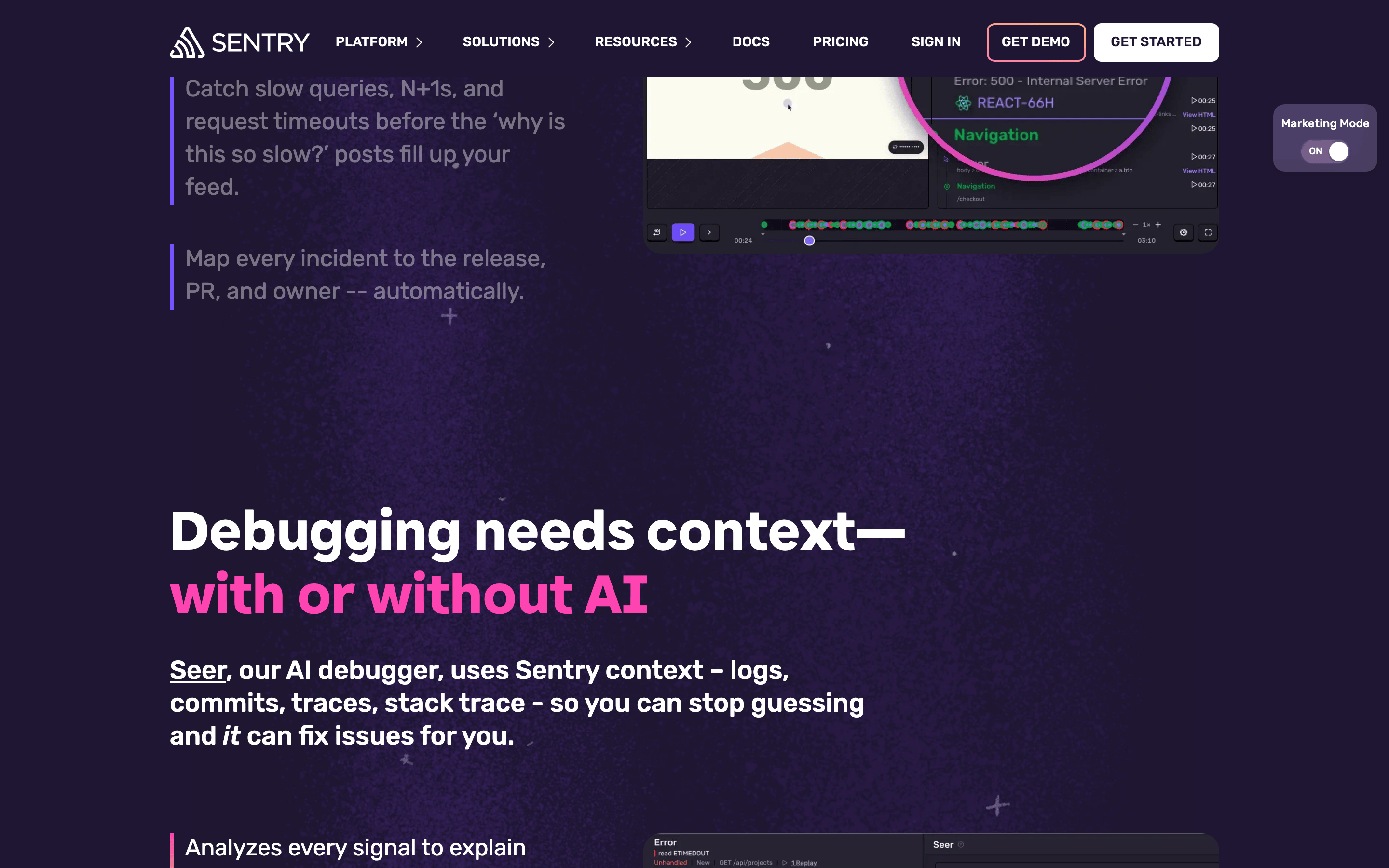 Sentry — 桌面滚动分段(90% viewport 步进,作为视觉证据)