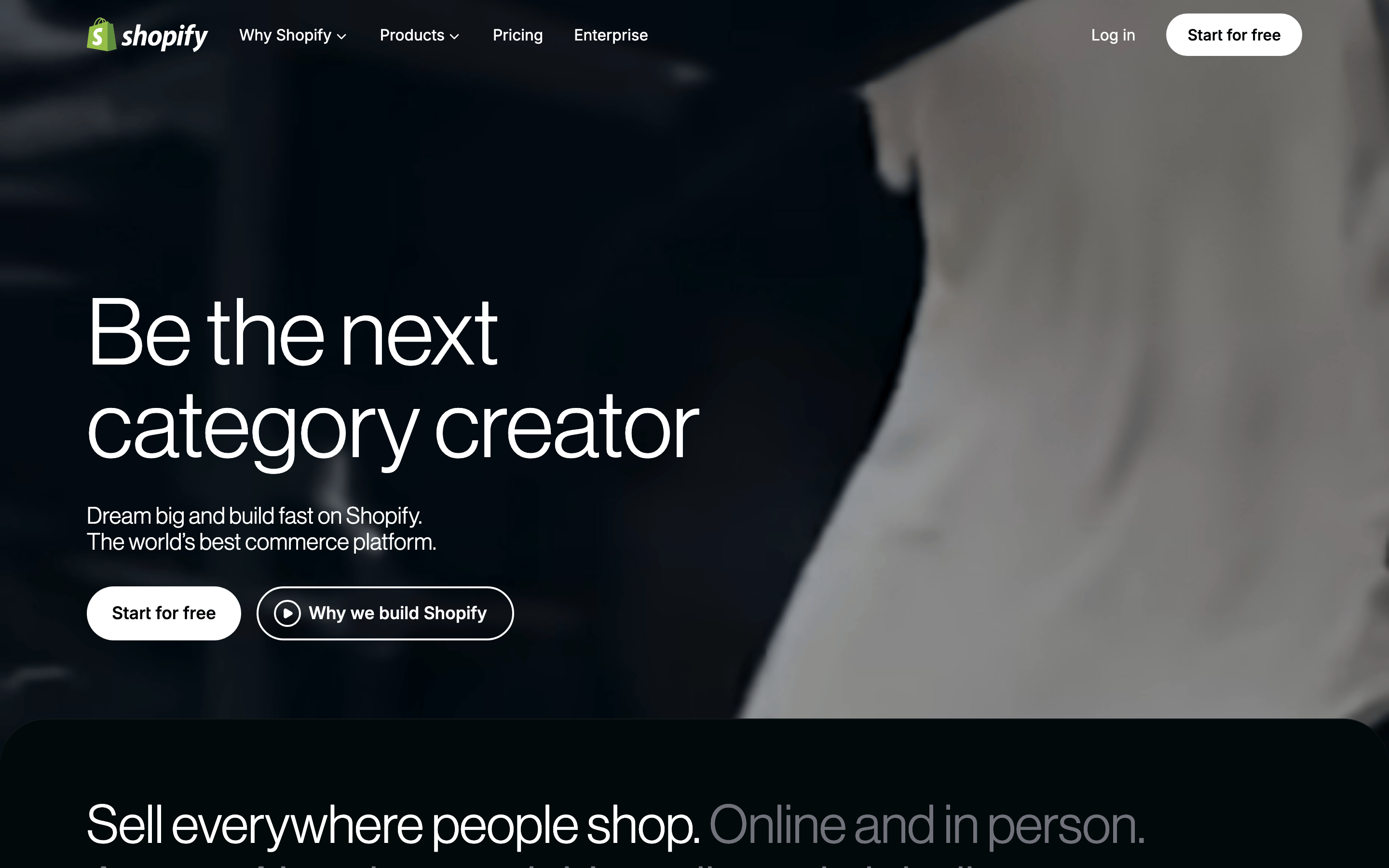 Shopify — 桌面滚动分段(90% viewport 步进,作为视觉证据)