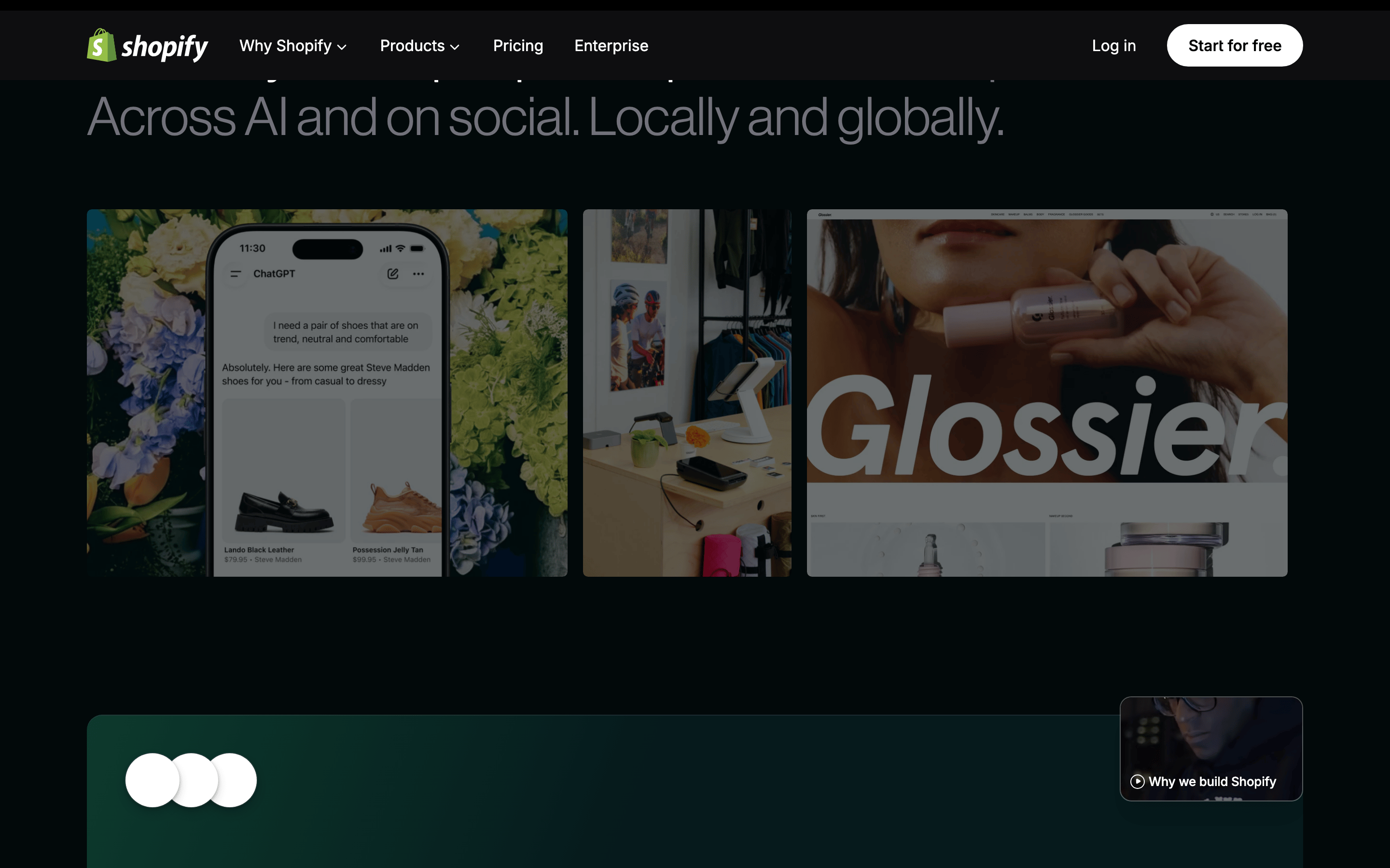 Shopify — 桌面滚动分段(90% viewport 步进,作为视觉证据)