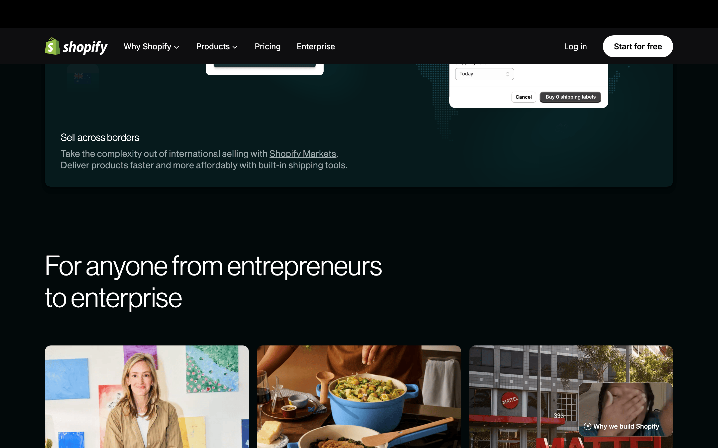 Shopify — 桌面滚动分段(90% viewport 步进,作为视觉证据)