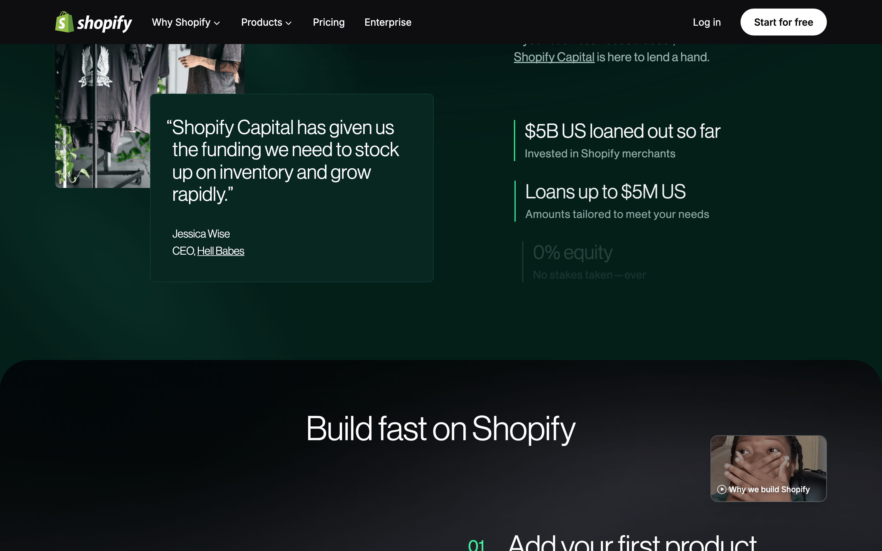 Shopify — 桌面滚动分段(90% viewport 步进,作为视觉证据)