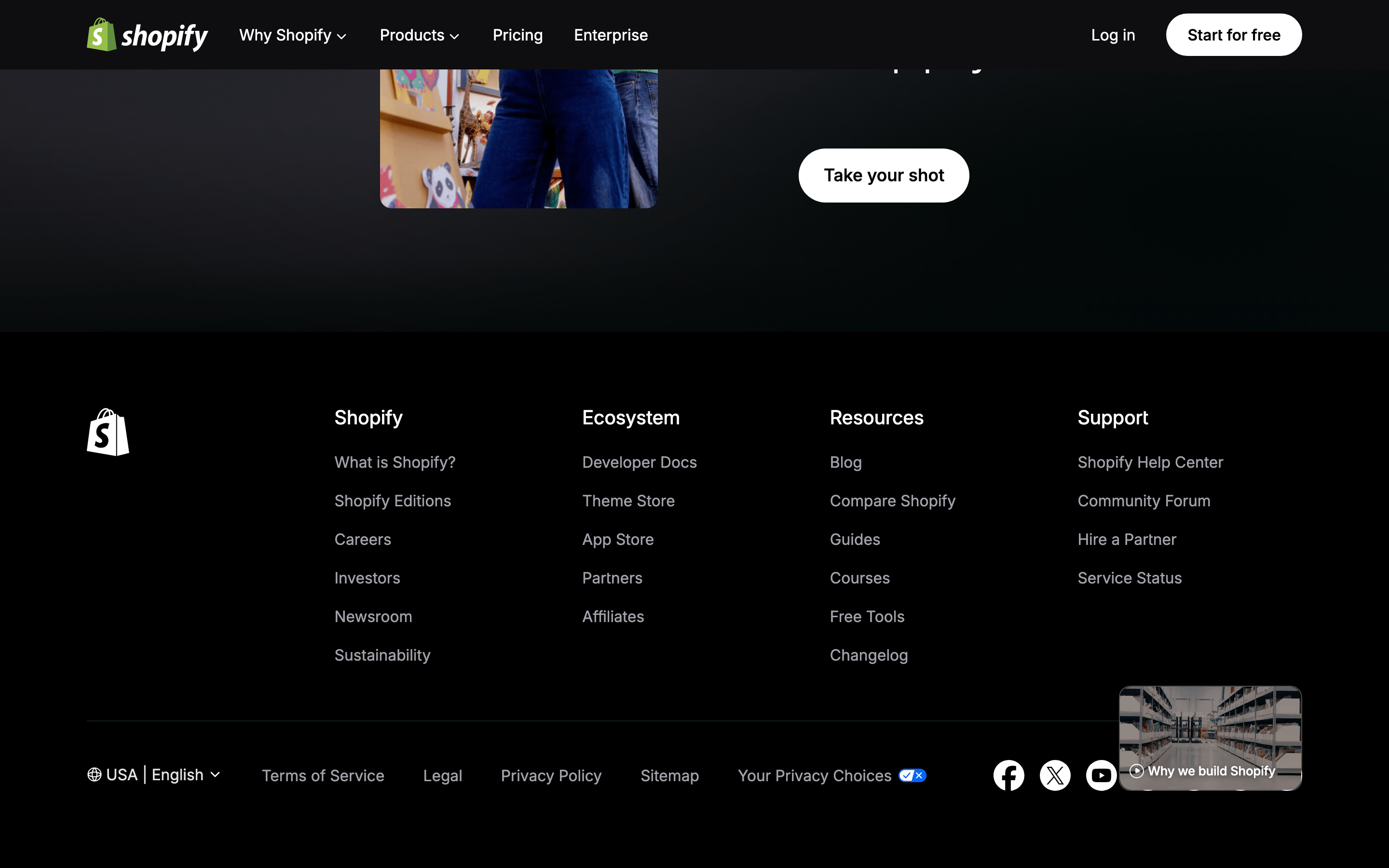 Shopify — 桌面滚动分段(90% viewport 步进,作为视觉证据)