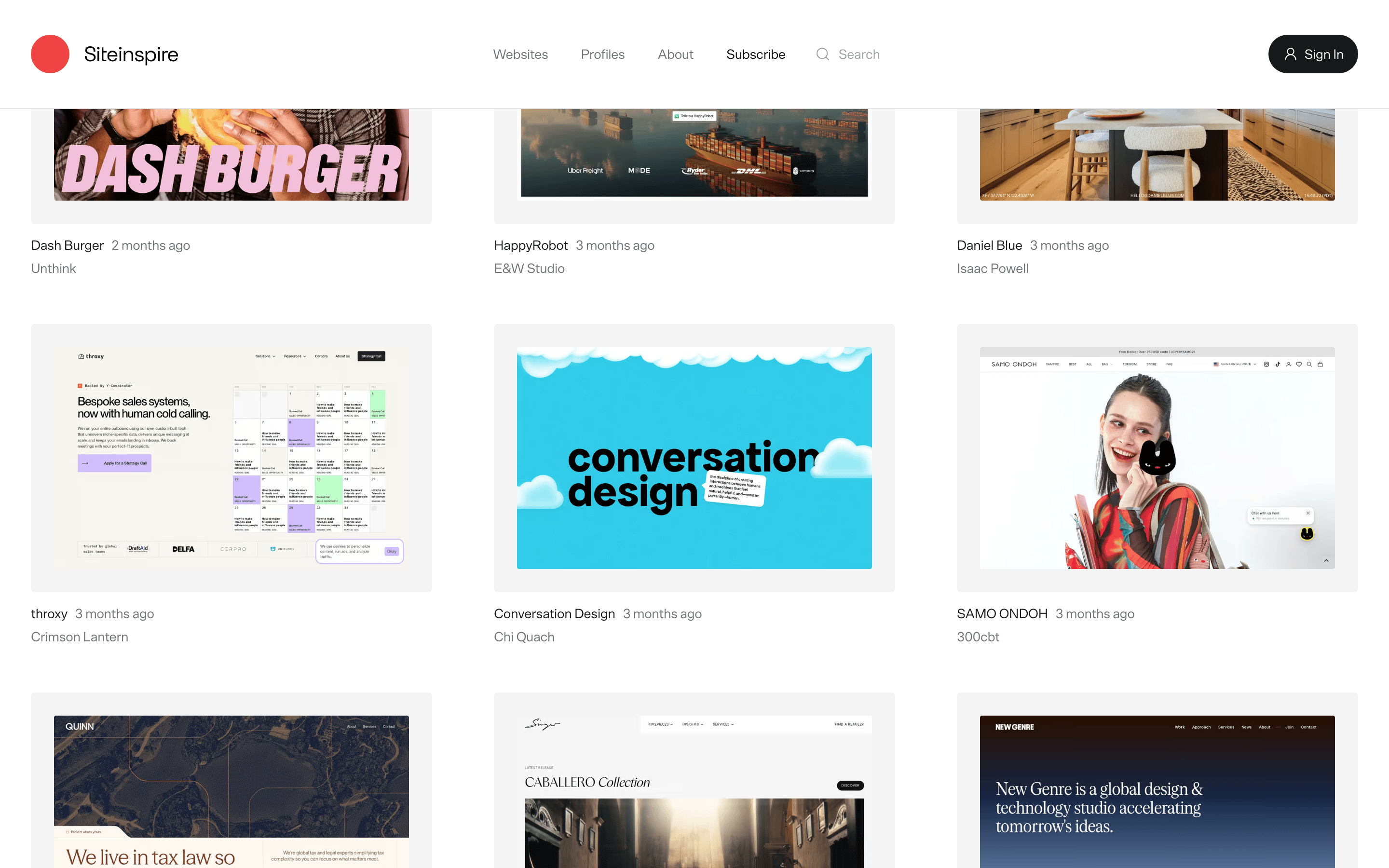 SiteInspire — 桌面滚动分段(90% viewport 步进,作为视觉证据)