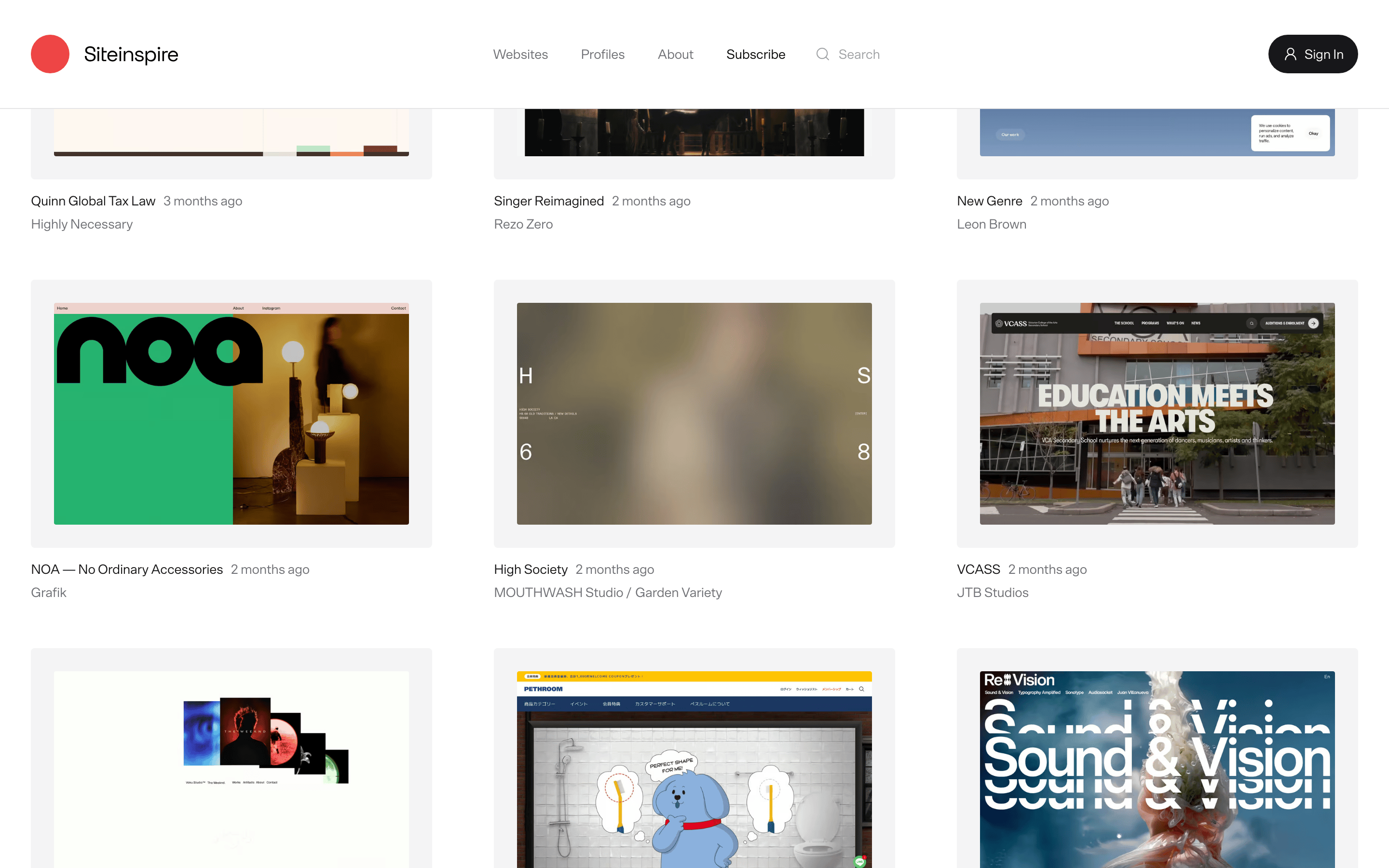 SiteInspire — 桌面滚动分段(90% viewport 步进,作为视觉证据)