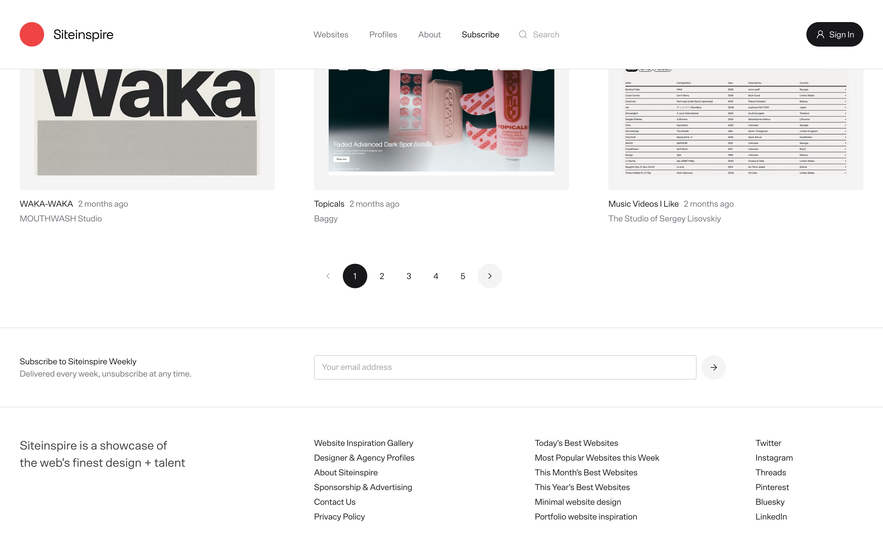 SiteInspire — 桌面滚动分段(90% viewport 步进,作为视觉证据)