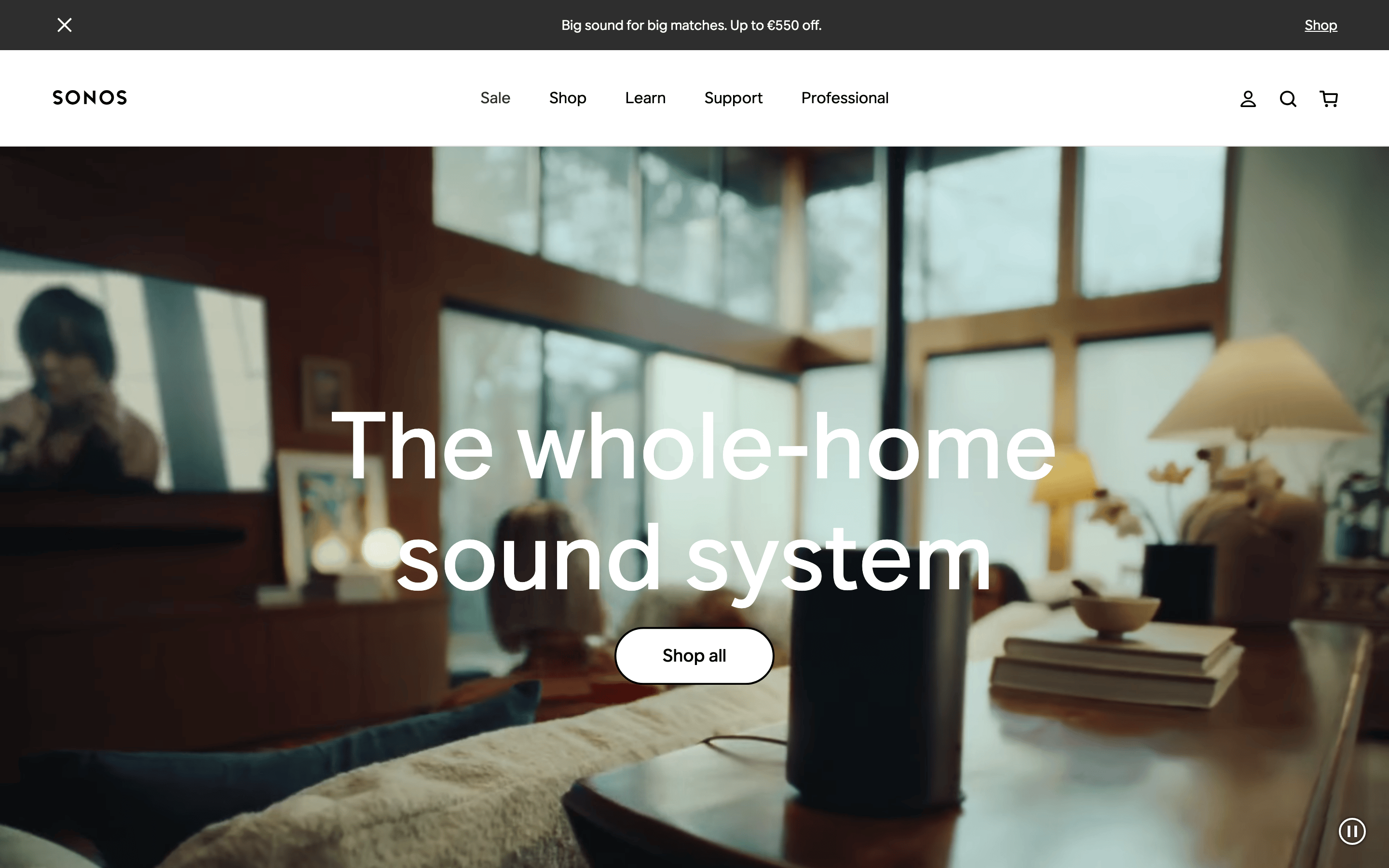 Sonos — 桌面首屏(hero)