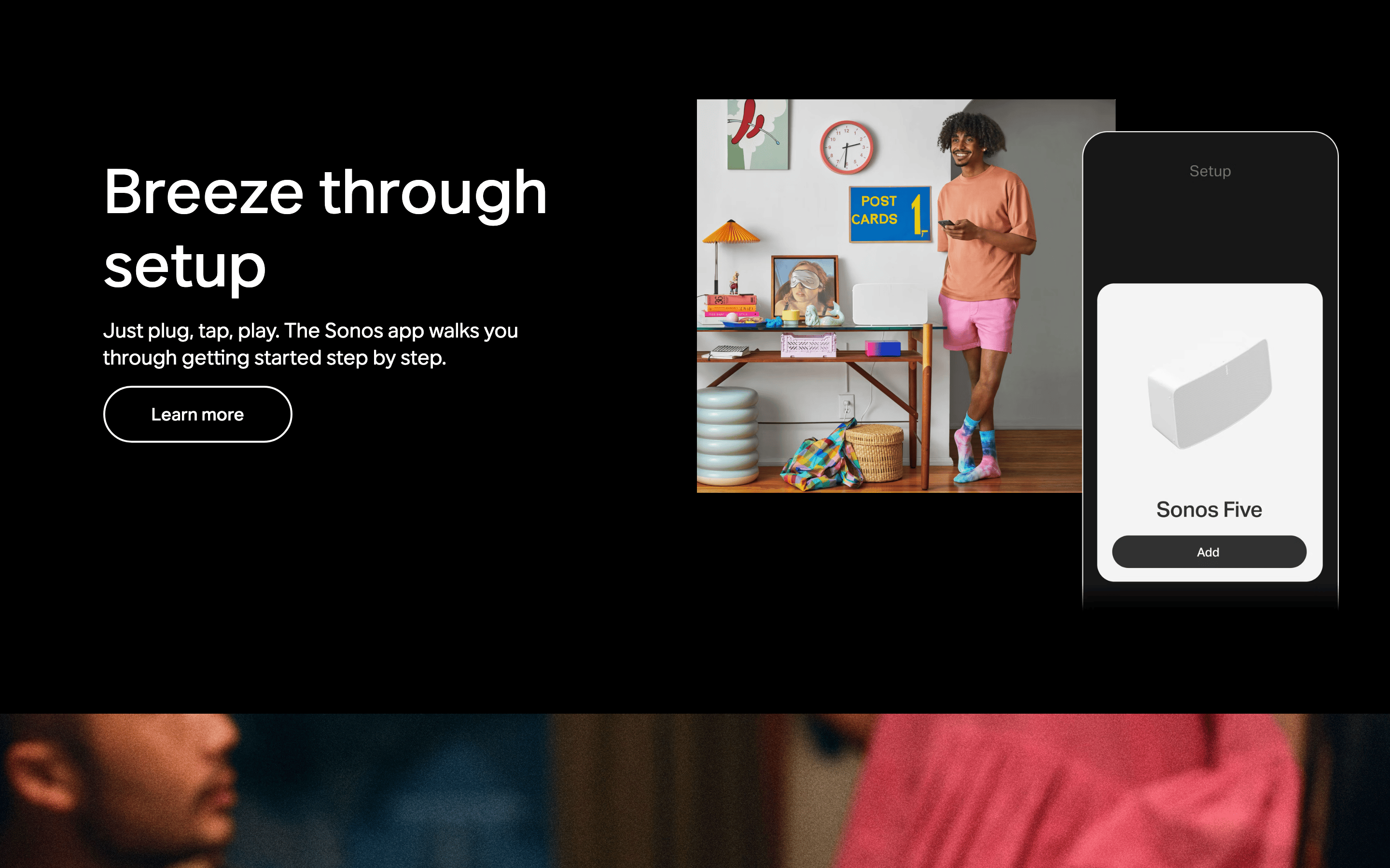 Sonos — 桌面滚动分段(90% viewport 步进,作为视觉证据)
