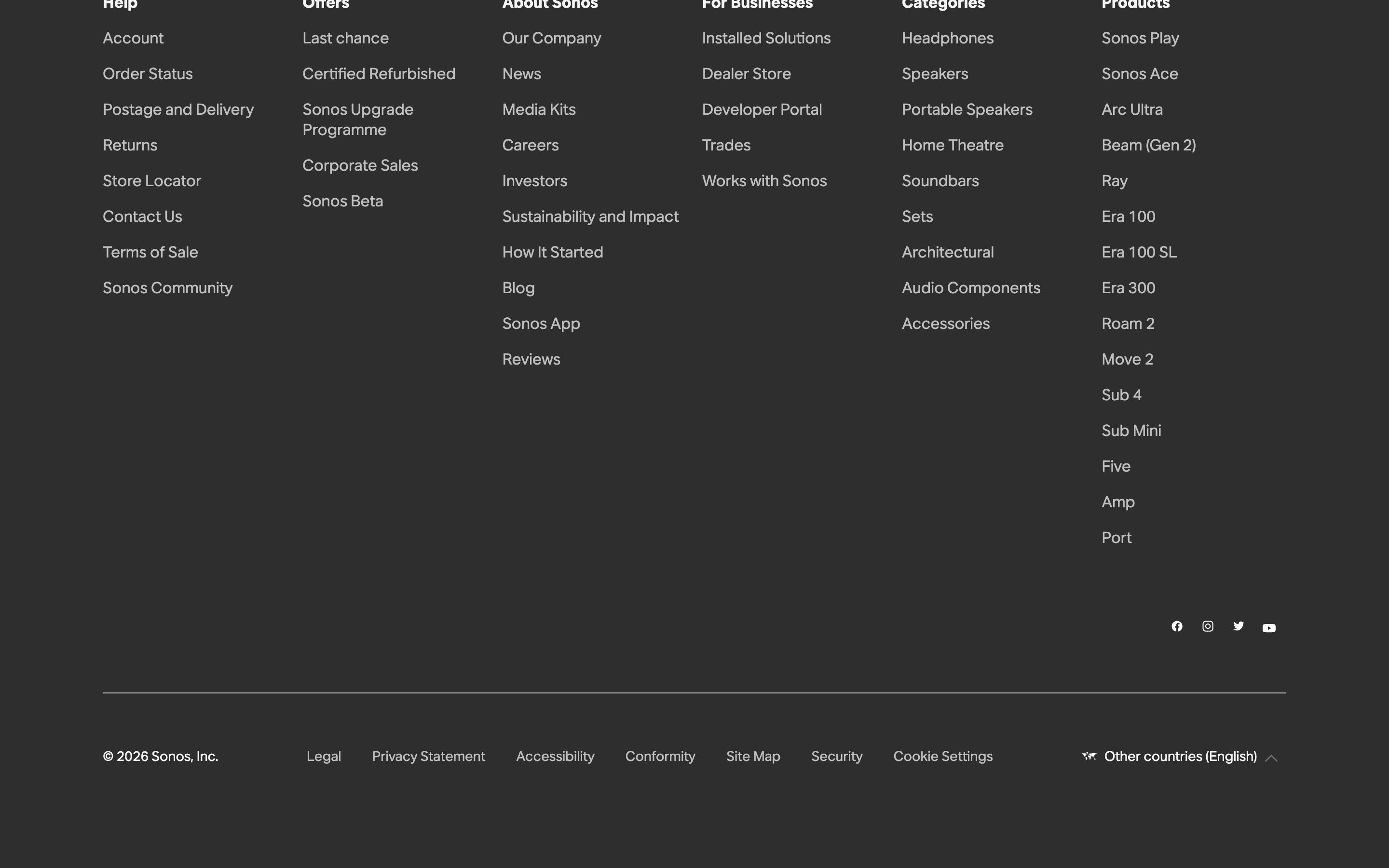 Sonos — 桌面滚动分段(90% viewport 步进,作为视觉证据)