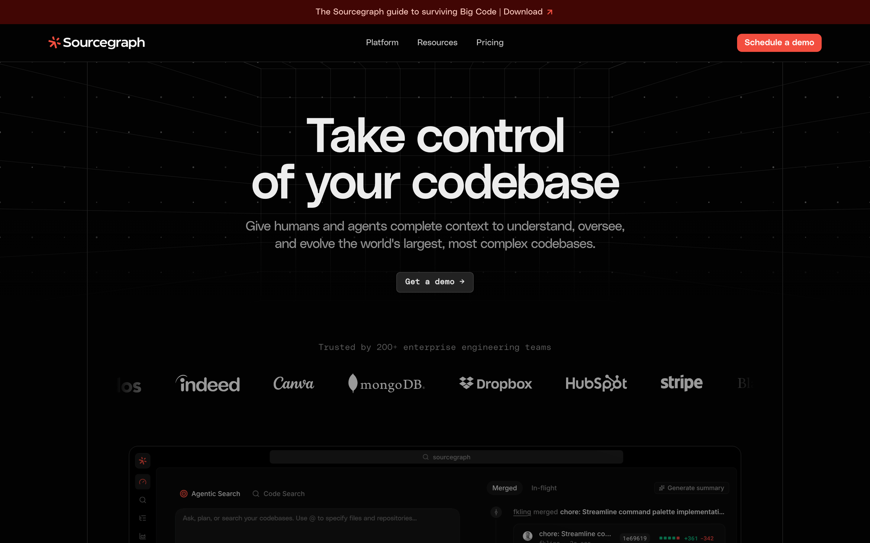 Sourcegraph — 桌面滚动分段(90% viewport 步进,作为视觉证据)