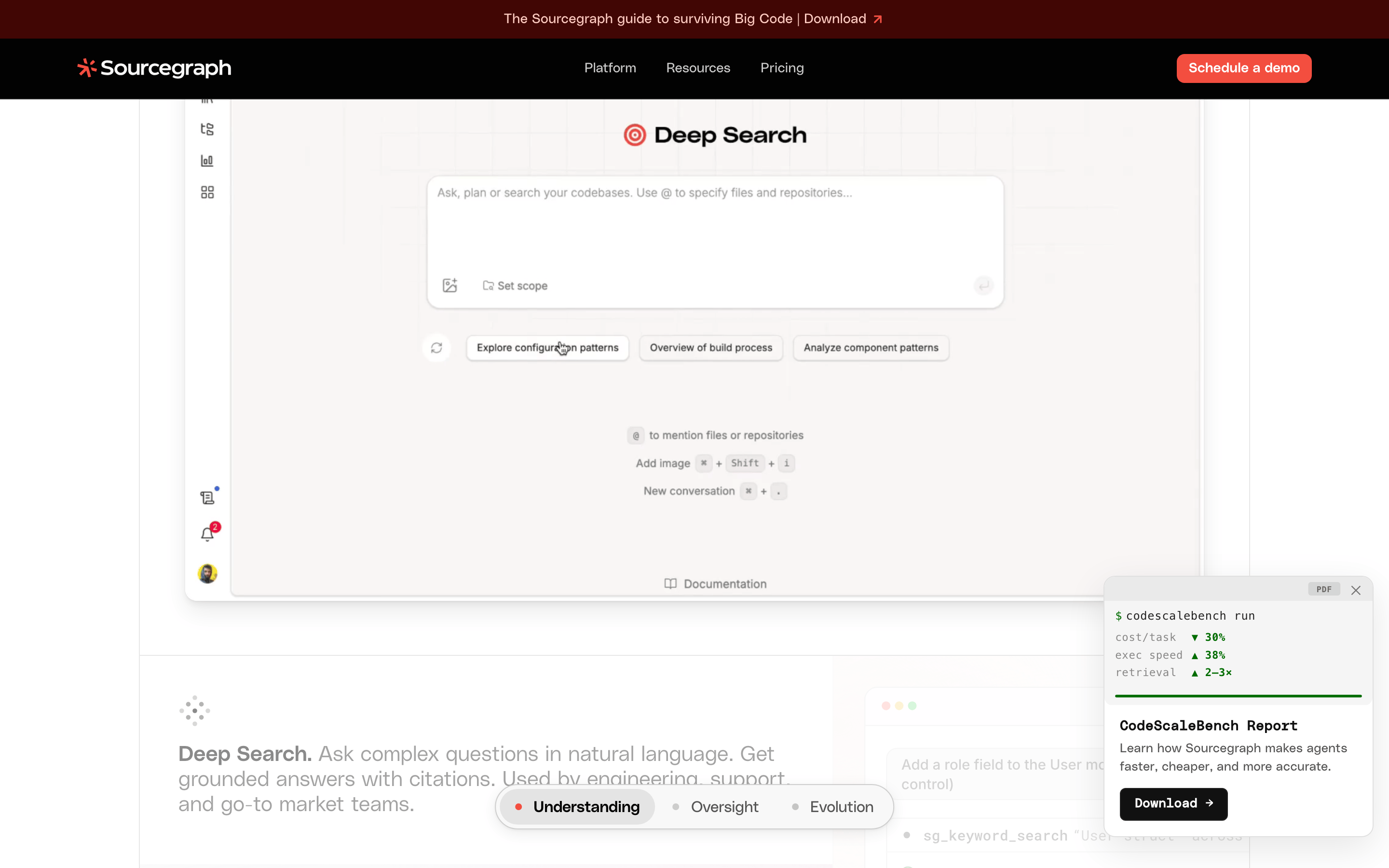 Sourcegraph — 桌面滚动分段(90% viewport 步进,作为视觉证据)