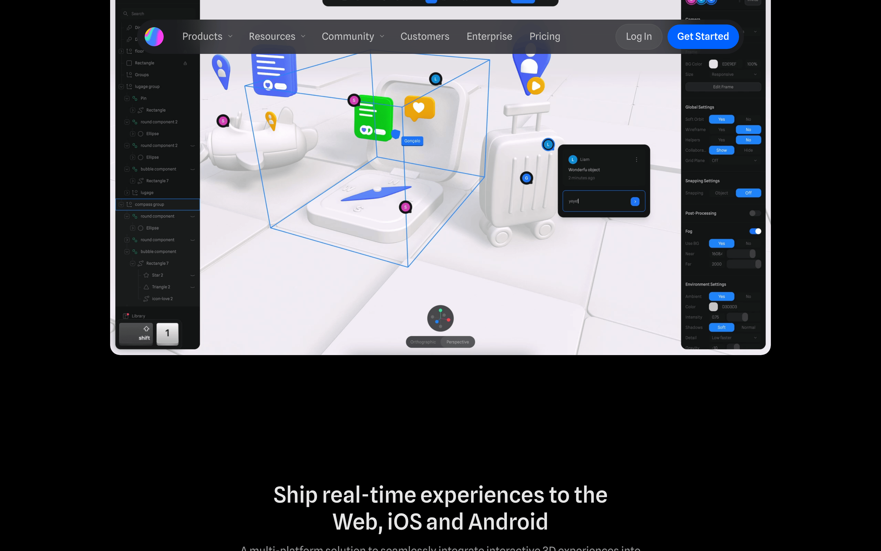 Spline — 桌面滚动分段(90% viewport 步进,作为视觉证据)