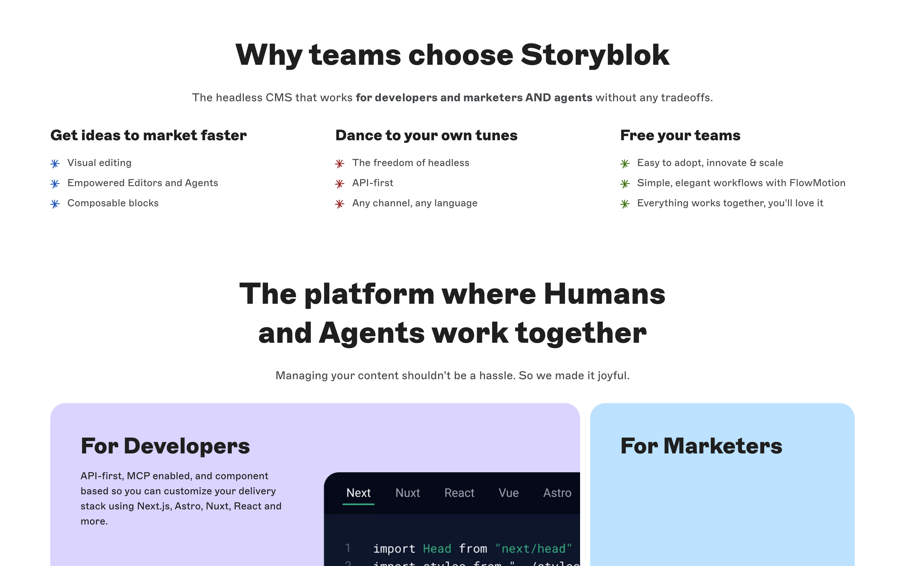 Storyblok — 桌面滚动分段(90% viewport 步进,作为视觉证据)