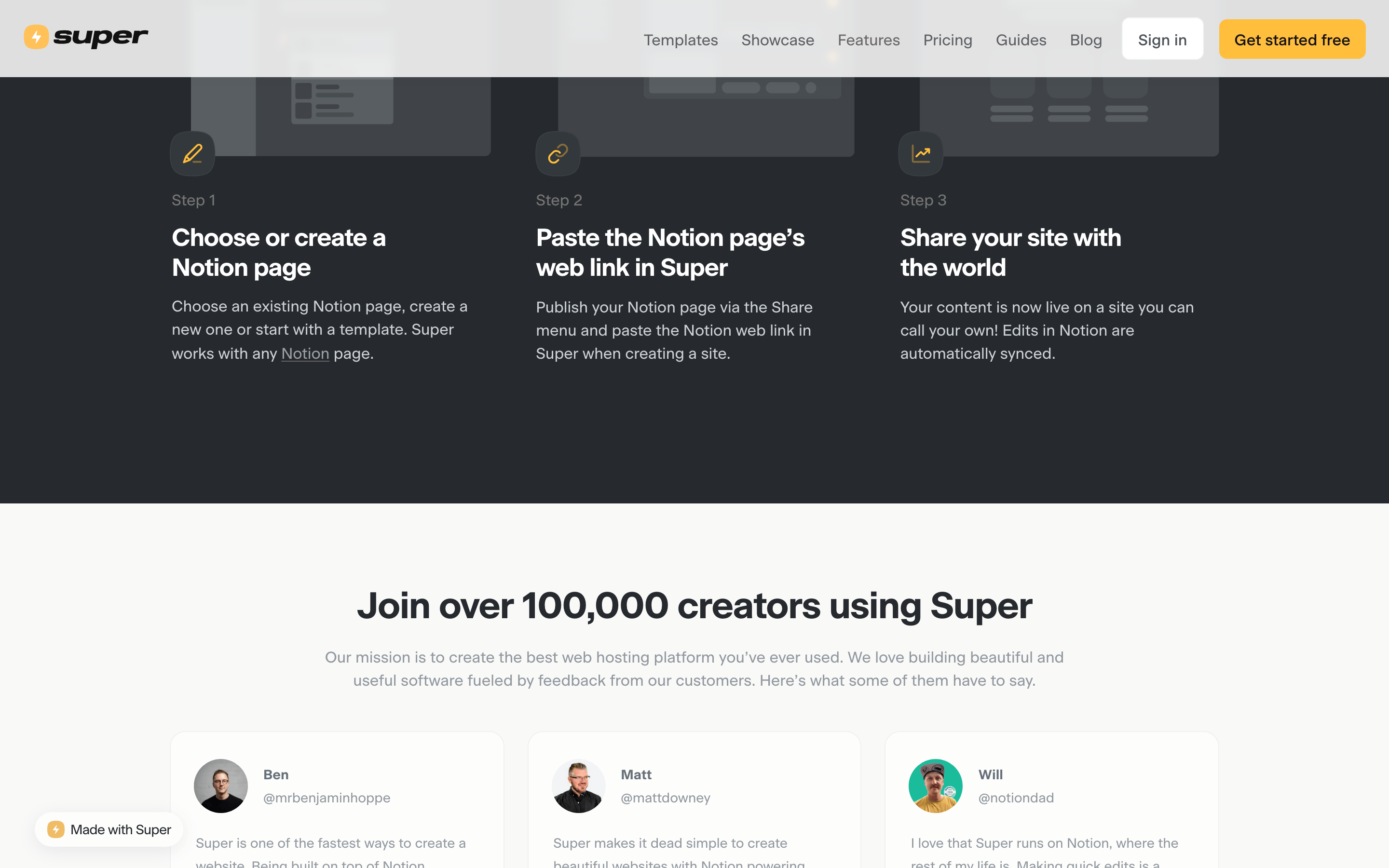 Super — 桌面滚动分段(90% viewport 步进,作为视觉证据)
