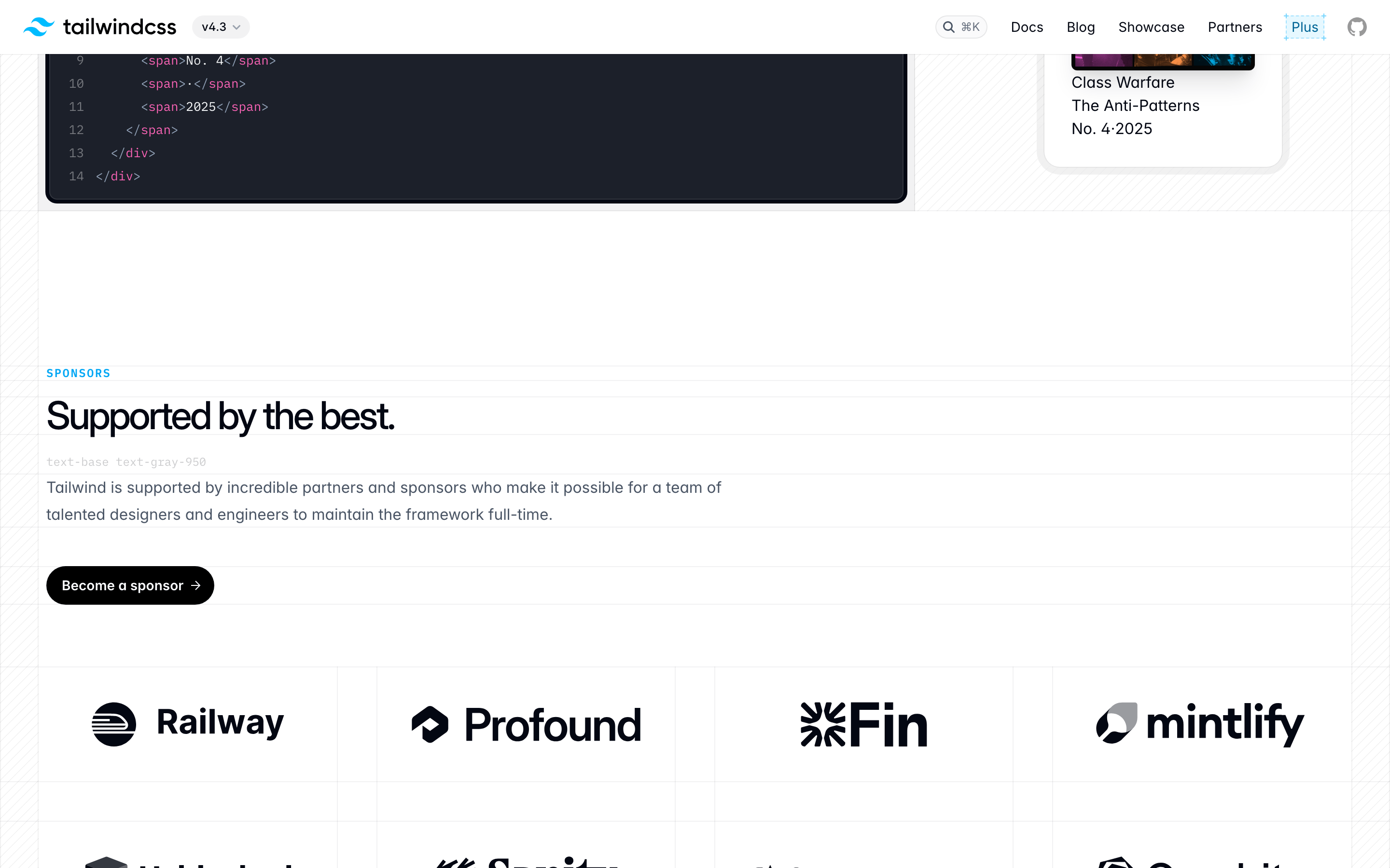 Tailwind CSS — 桌面滚动分段(90% viewport 步进,作为视觉证据)