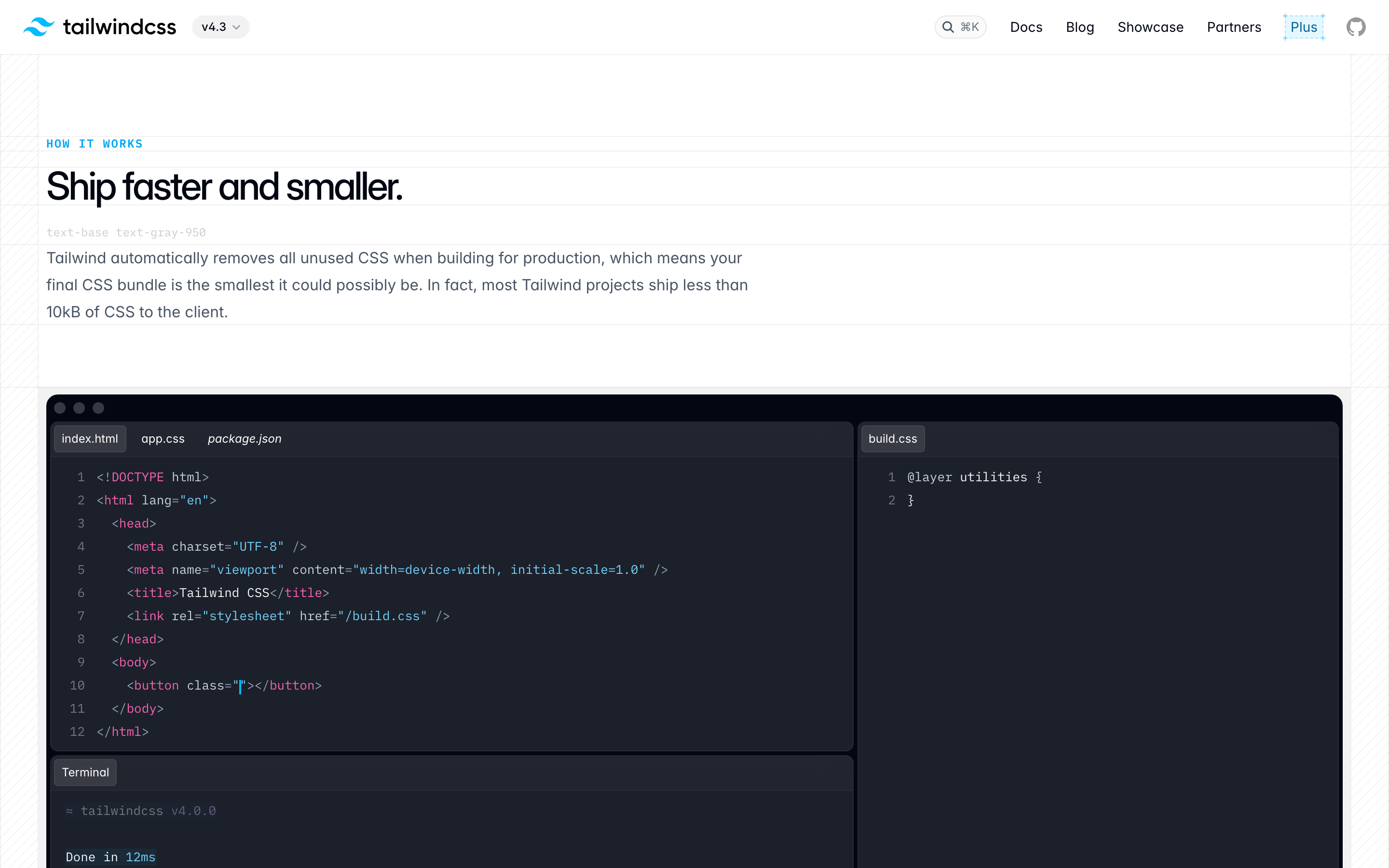 Tailwind CSS — 桌面滚动分段(90% viewport 步进,作为视觉证据)