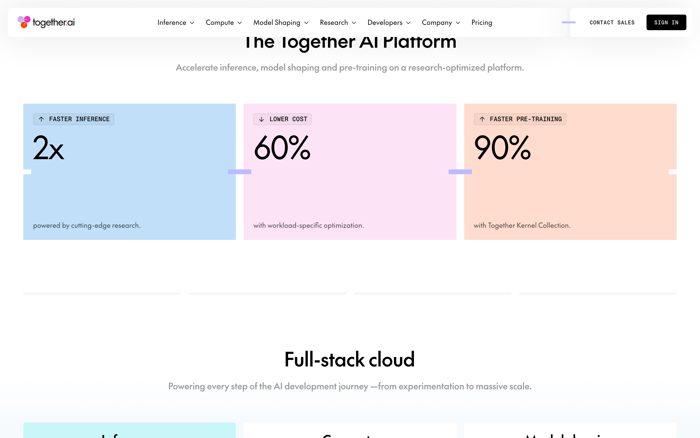 Together — 桌面滚动分段(90% viewport 步进,作为视觉证据)