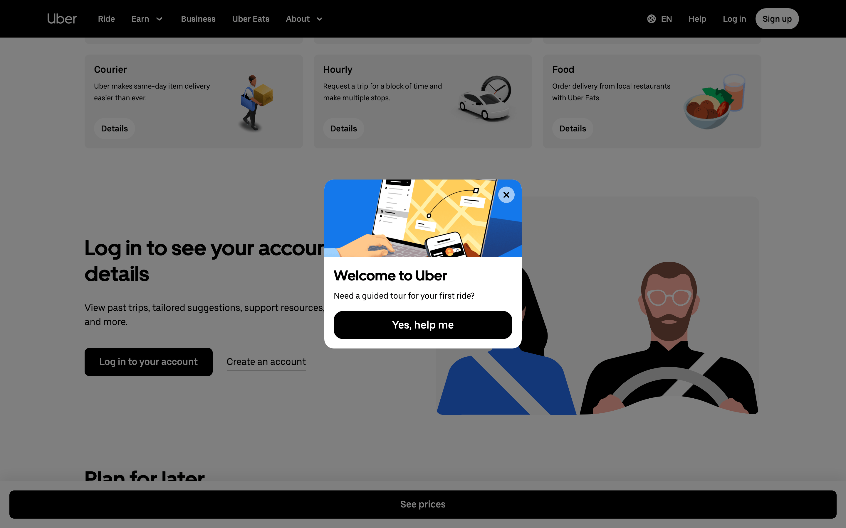 Uber — 桌面滚动分段(90% viewport 步进,作为视觉证据)