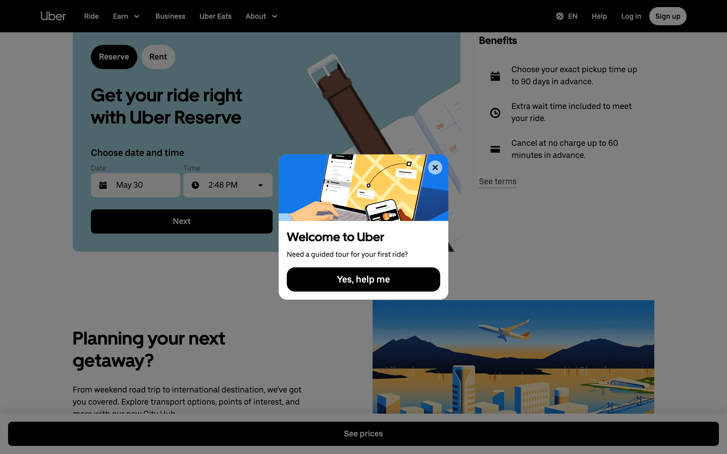 Uber — 桌面滚动分段(90% viewport 步进,作为视觉证据)
