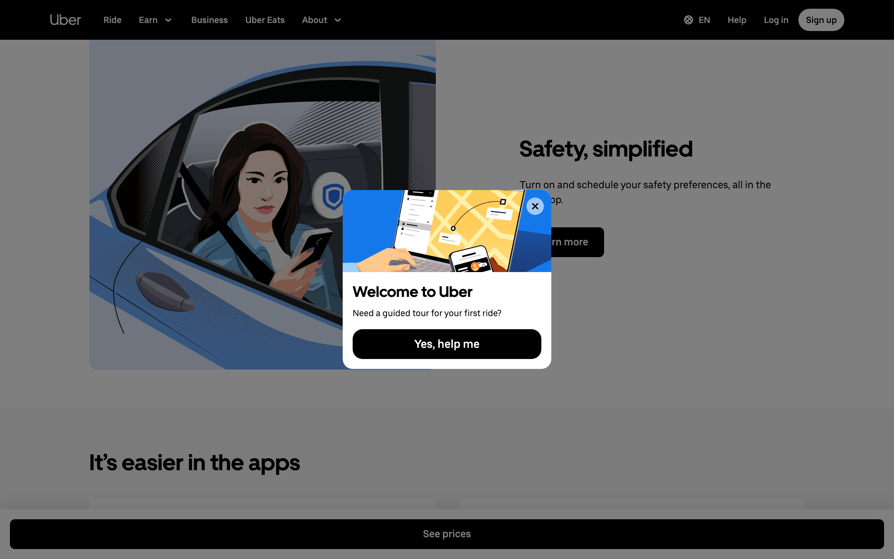 Uber — 桌面滚动分段(90% viewport 步进,作为视觉证据)