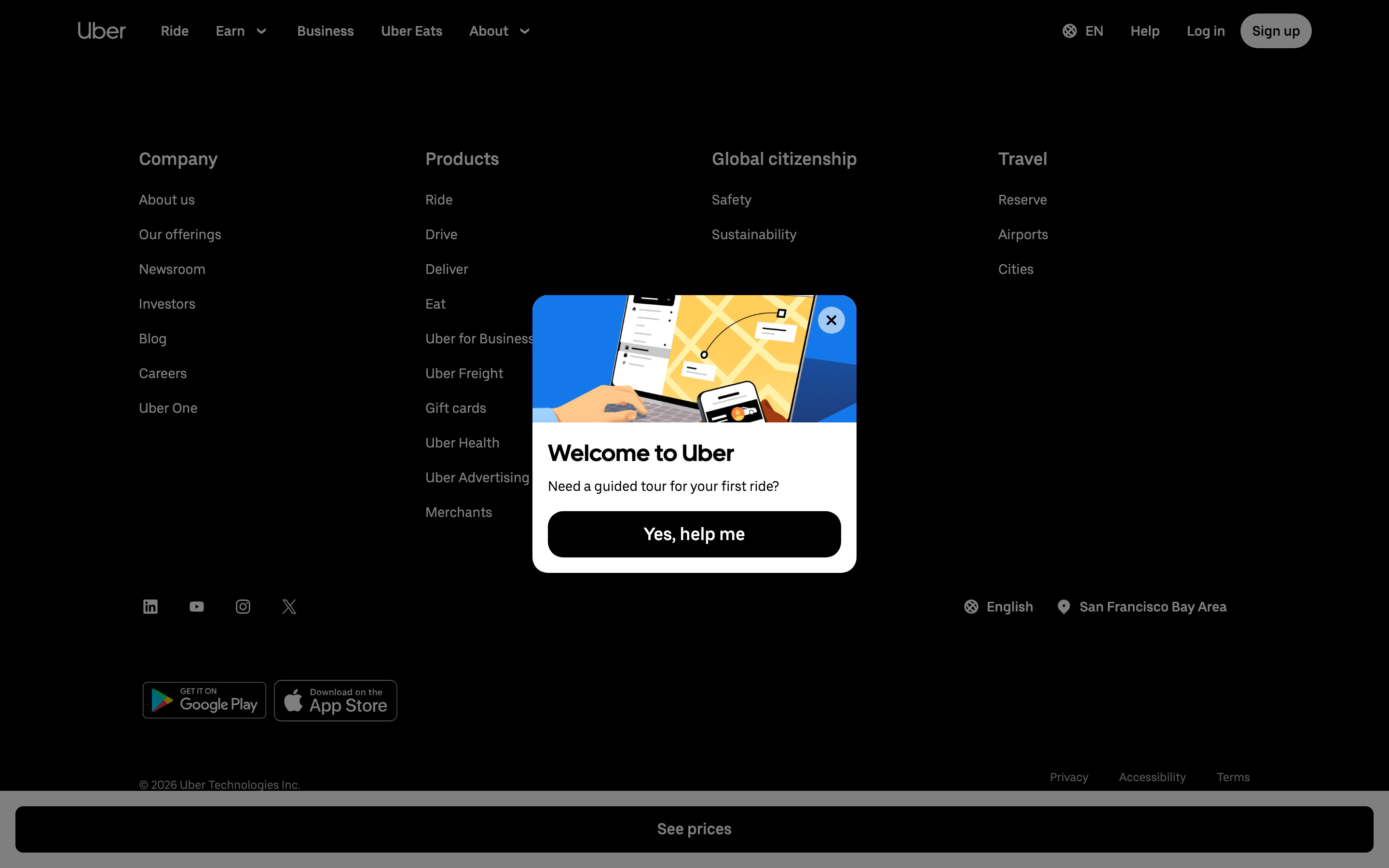 Uber — 桌面滚动分段(90% viewport 步进,作为视觉证据)
