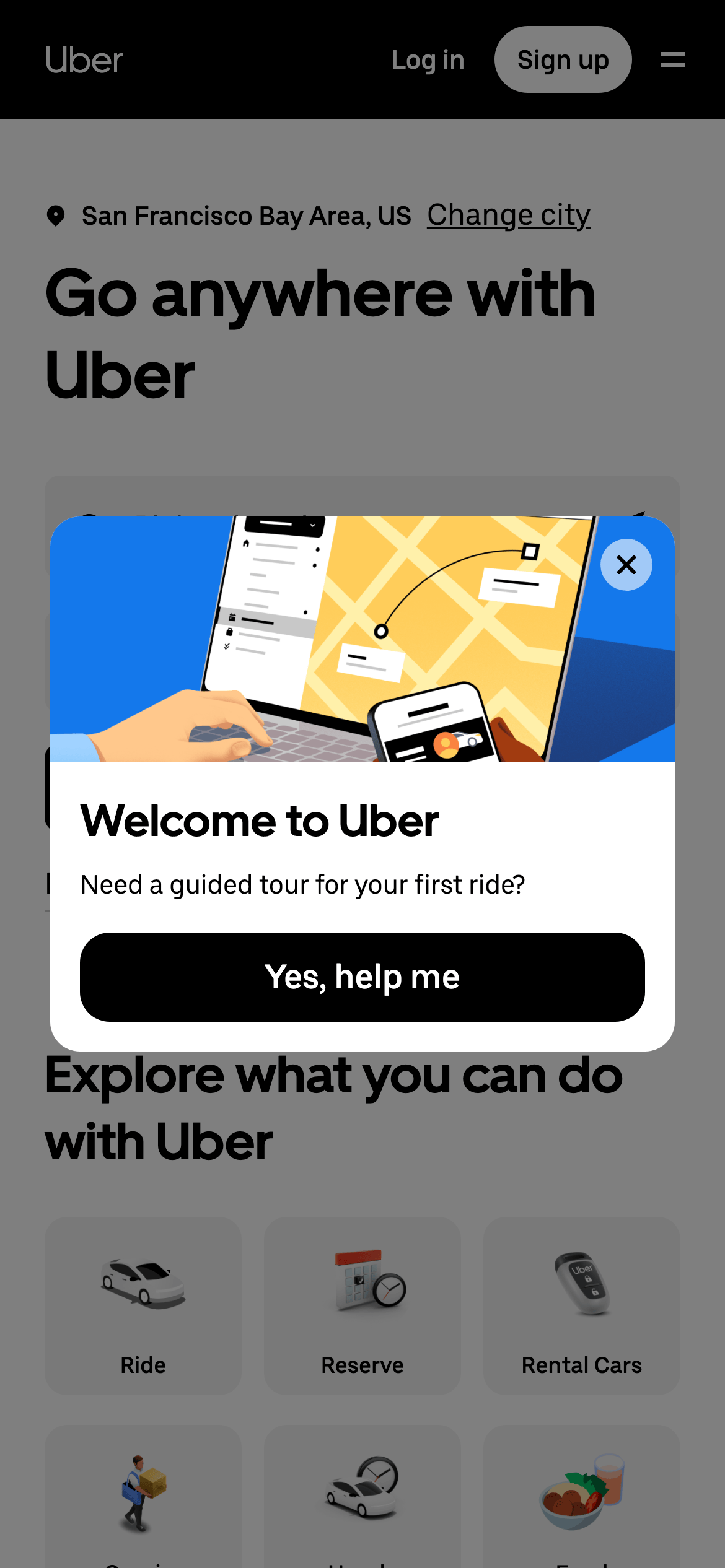 Uber — 移动首屏