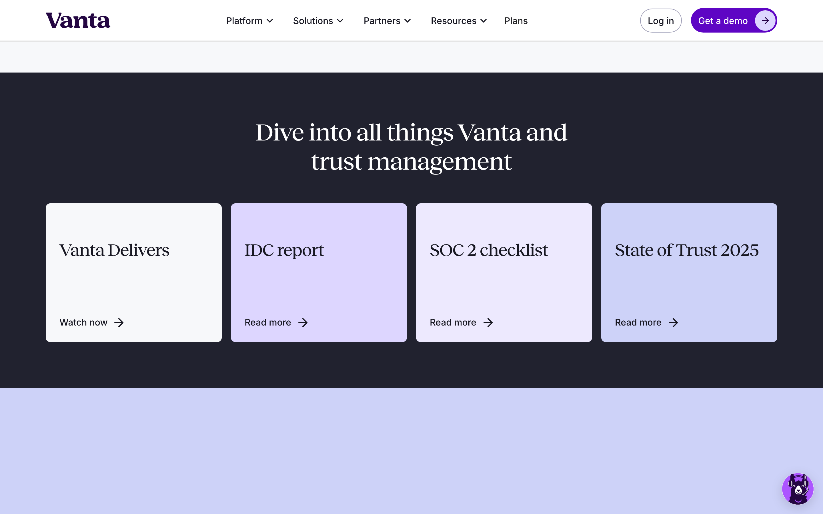 Vanta — 桌面滚动分段(90% viewport 步进,作为视觉证据)