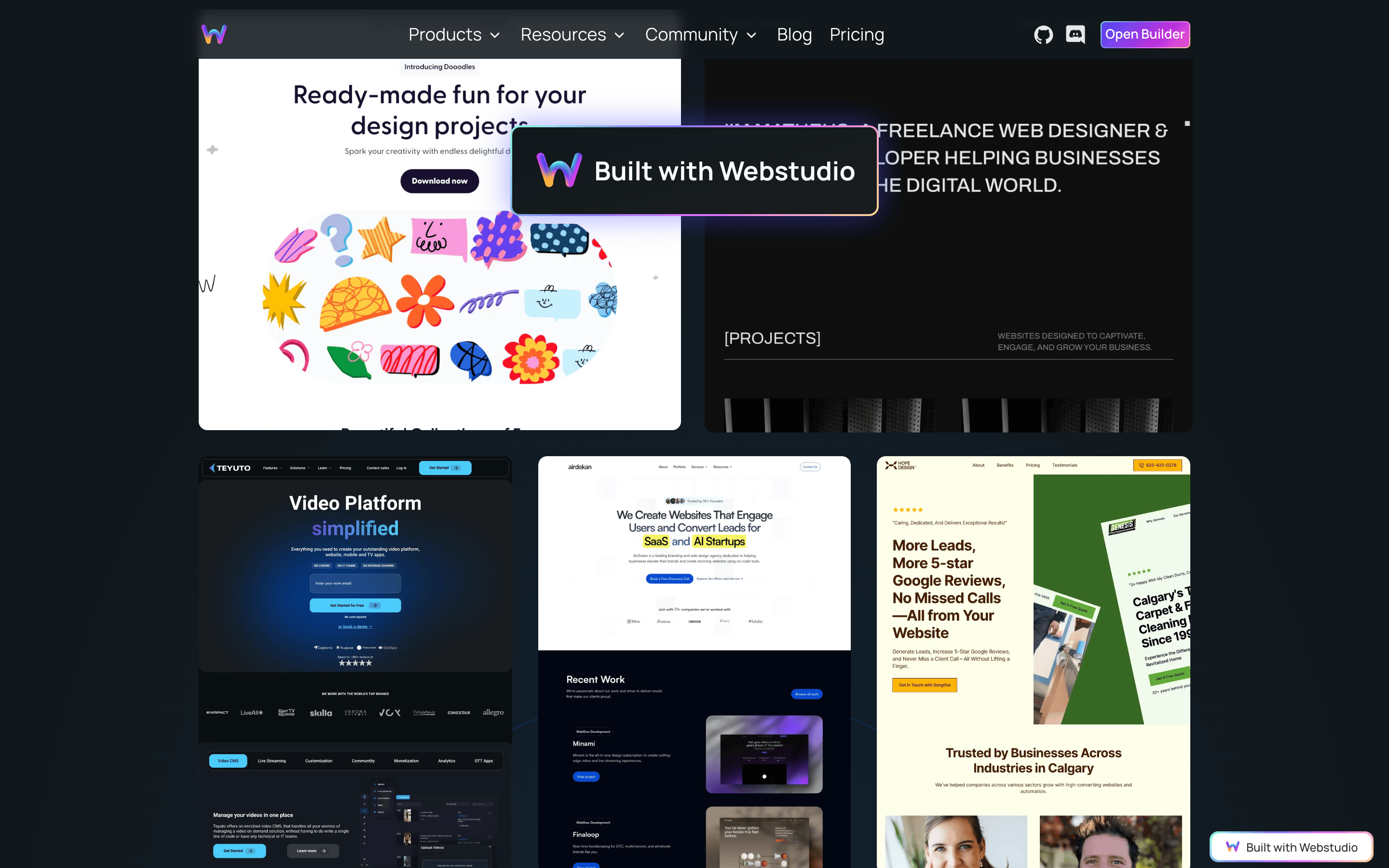 Webstudio — 桌面滚动分段(90% viewport 步进,作为视觉证据)